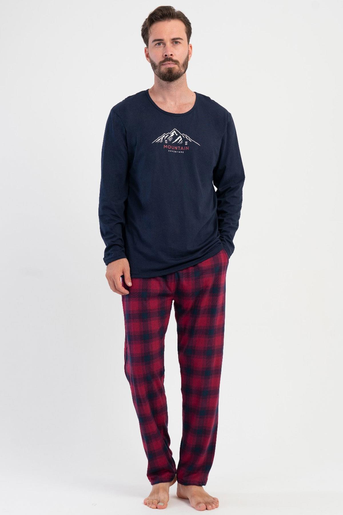 329498Erkek Büyük Beden Lacivert Uzun Kollu Üst Ekose Desenli Alt Pijama Takımı C2T4N1305Büyük BedenVienettaErkek Büyük Beden Lacivert Uzun Kollu Üst Ekose Desenli Alt Pijama Takımı C2T4N1305