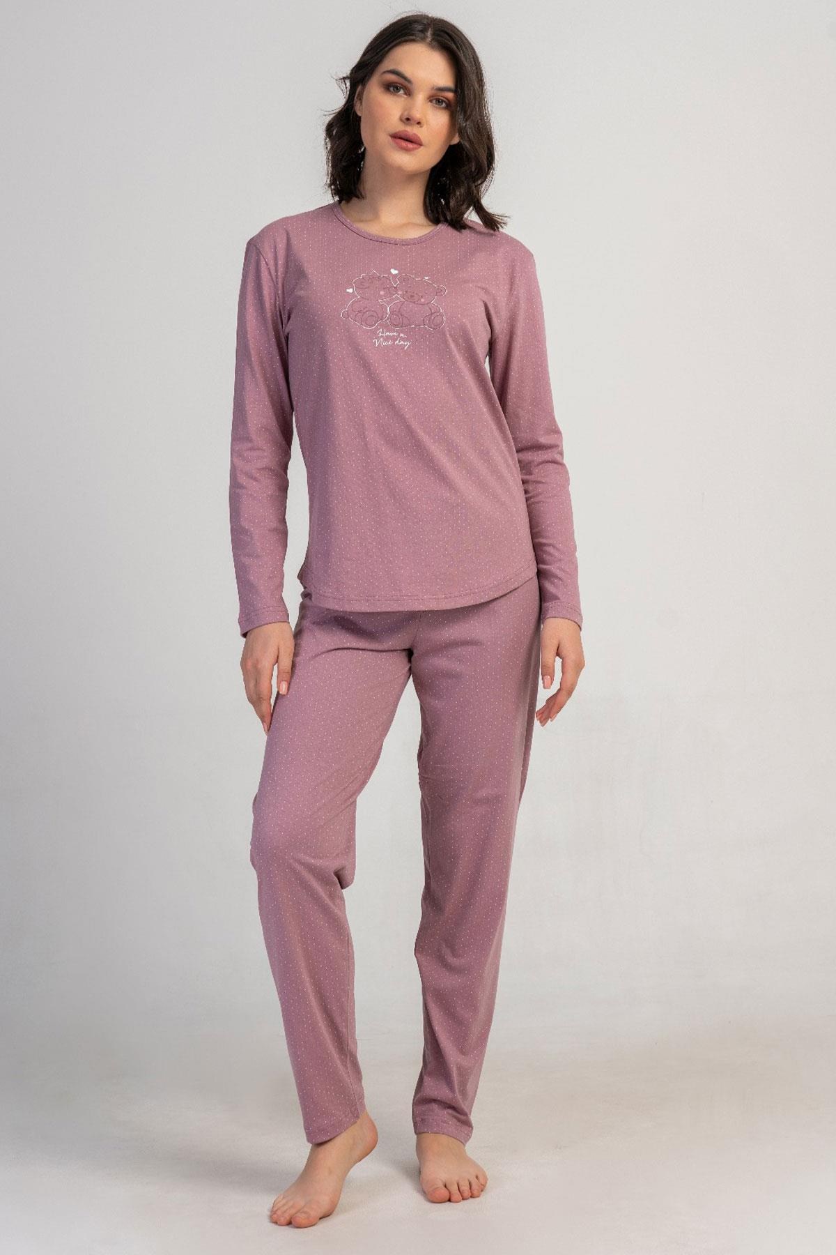 329527Kadın Büyük Beden Pembe Uzun Kollu Baskılı Pijama Takımı C9T0N0405Büyük BedenVienettaKadın Büyük Beden Pembe Uzun Kollu Baskılı Pijama Takımı C9T0N0405