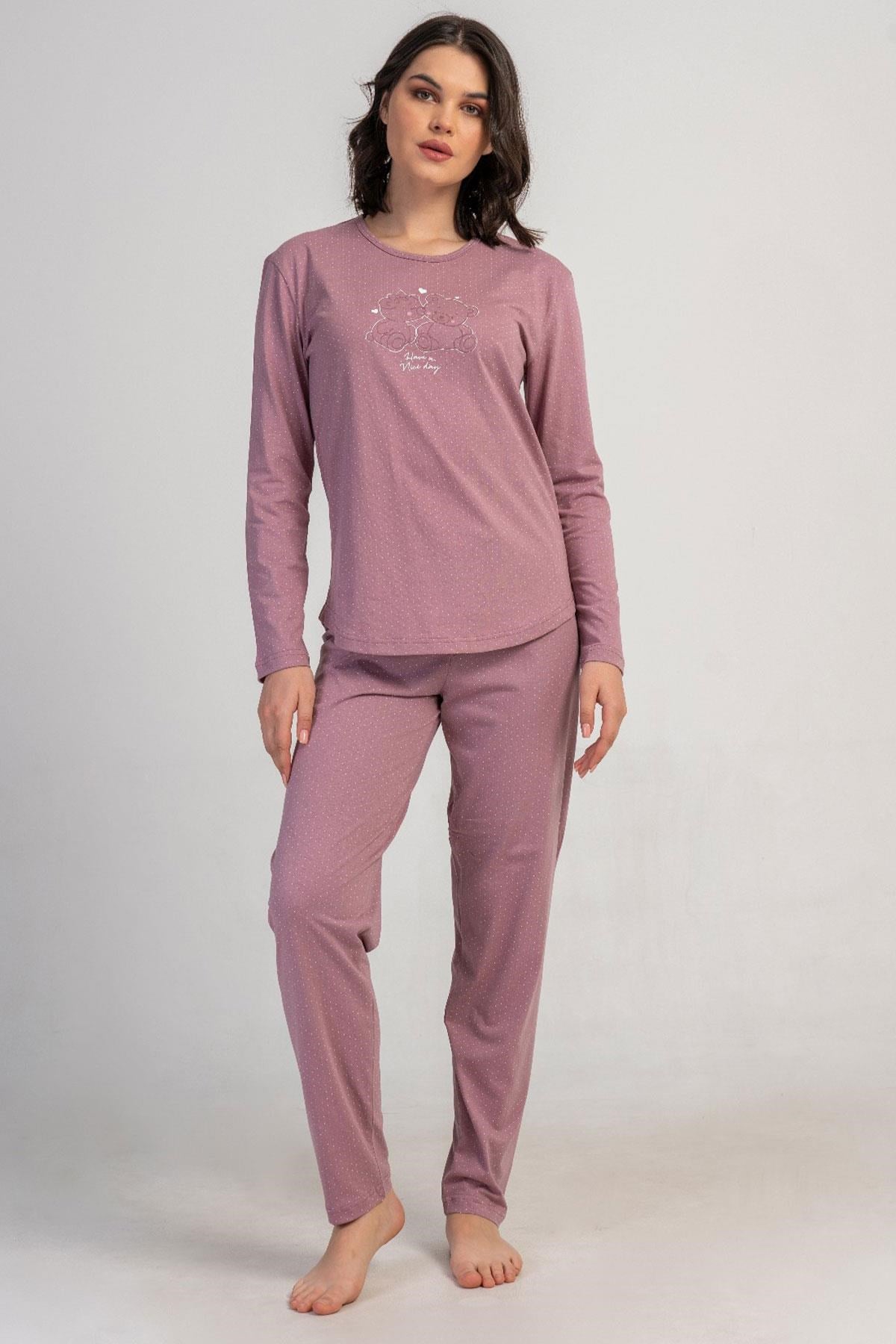 329527Kadın Büyük Beden Pembe Uzun Kollu Baskılı Pijama Takımı C9T0N0405Büyük BedenVienettaKadın Büyük Beden Pembe Uzun Kollu Baskılı Pijama Takımı C9T0N0405
