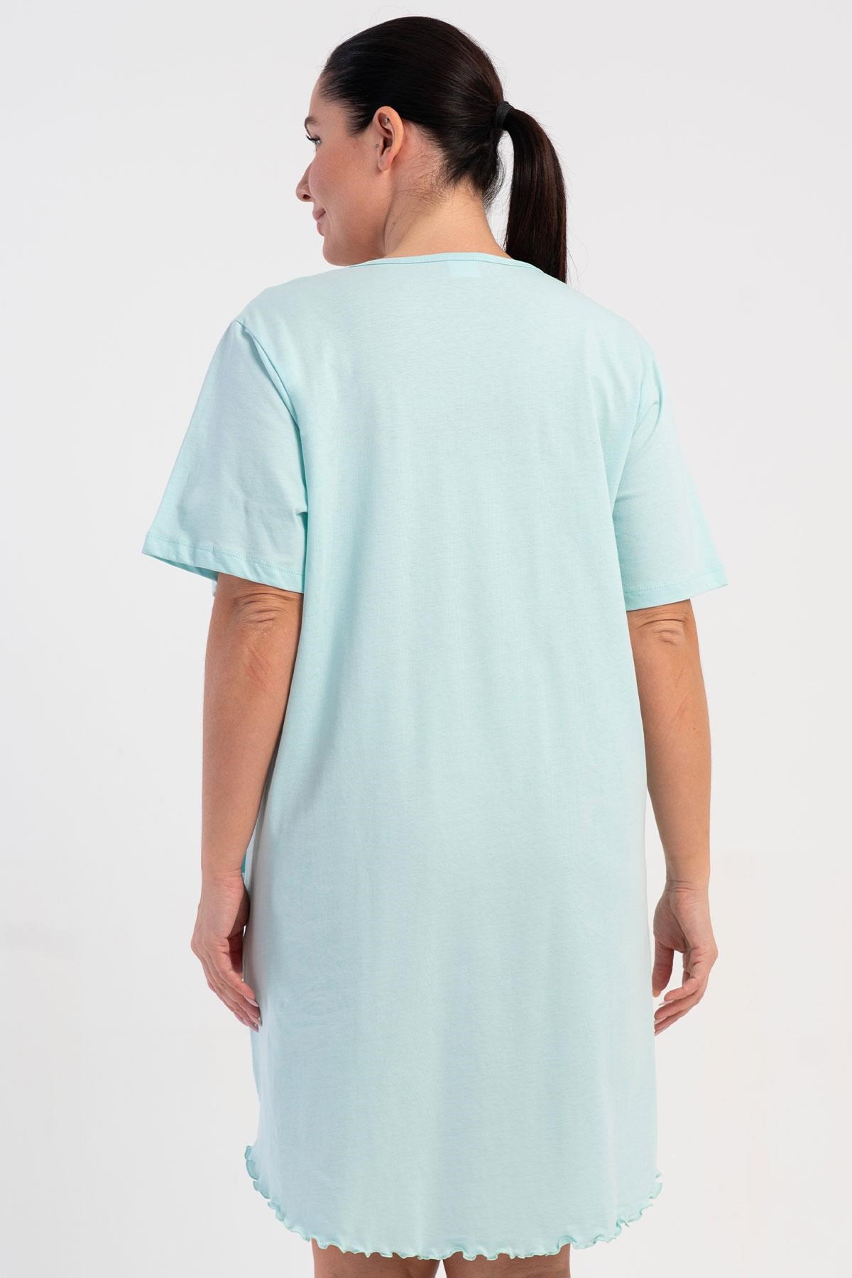 333053Kadın Büyük Beden Kısa Kollu Cepli Mint Gecelik Tunik C4T4N0015Kısa GecelikVienettaKadın Büyük Beden Kısa Kollu Cepli Mint Gecelik Tunik C4T4N0015