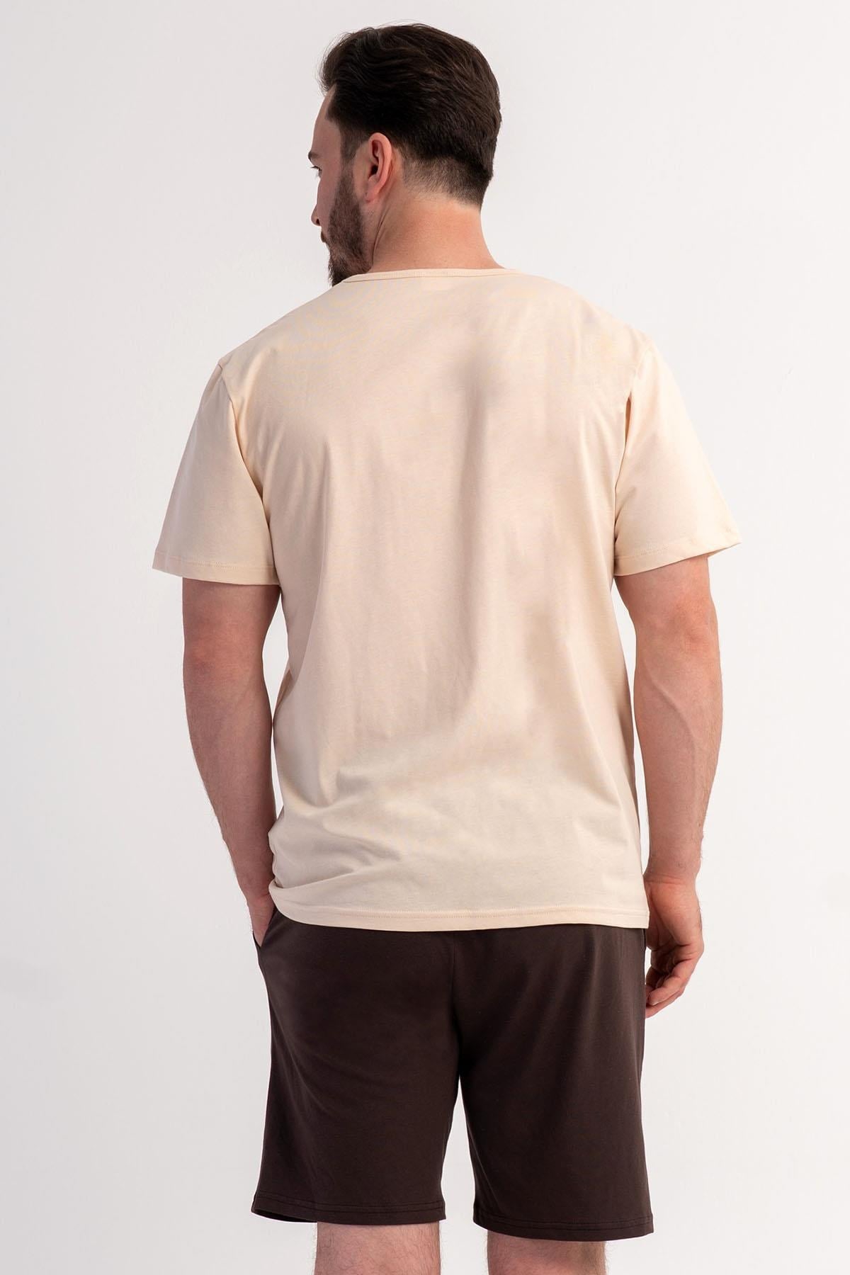 333088Erkek Büyük Beden Kısa Kol Şortlu Bej Pijama Takım C2T1N1106Pijama TakımıVienettaErkek Büyük Beden Kısa Kol Şortlu Bej Pijama Takım C2T1N1106