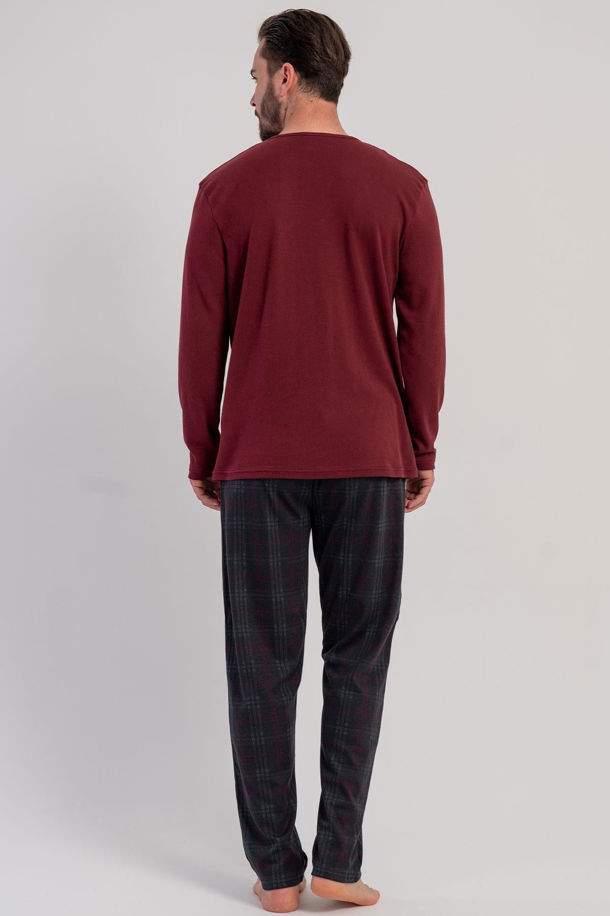 330243Erkek İnterlok Uzun Kollu Bisiklet Yaka Ekose Alt Bordo Pijama Takımı C1T1N1305Pijama TakımıVienettaErkek İnterlok Uzun Kollu Bisiklet Yaka Ekose Alt Bordo Pijama Takımı C1T1N1305