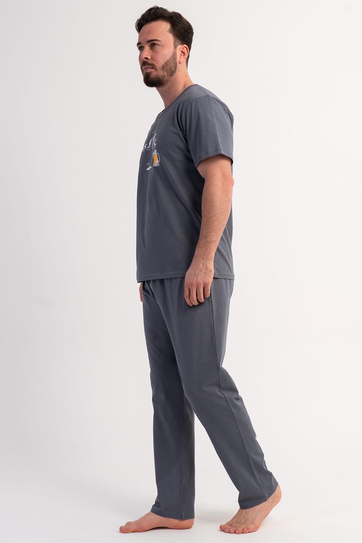 333087Erkek Kısa Kol Füme Pijama Takımı C9T1N1106Pijama TakımıVienettaErkek Kısa Kol Füme Pijama Takımı C9T1N1106