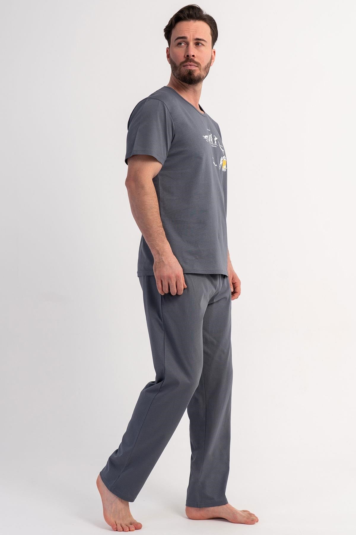 333087Erkek Kısa Kol Füme Pijama Takımı C9T1N1106Pijama TakımıVienettaErkek Kısa Kol Füme Pijama Takımı C9T1N1106