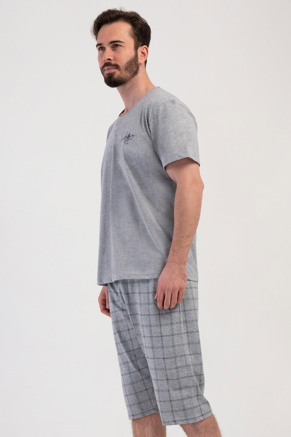 330888Erkek Kısa Kol Gri Melanj Kapri Pijama Takımı C7T4N2804Pijama TakımıVienettaErkek Kısa Kol Gri Melanj Kapri Pijama Takımı C7T4N2804