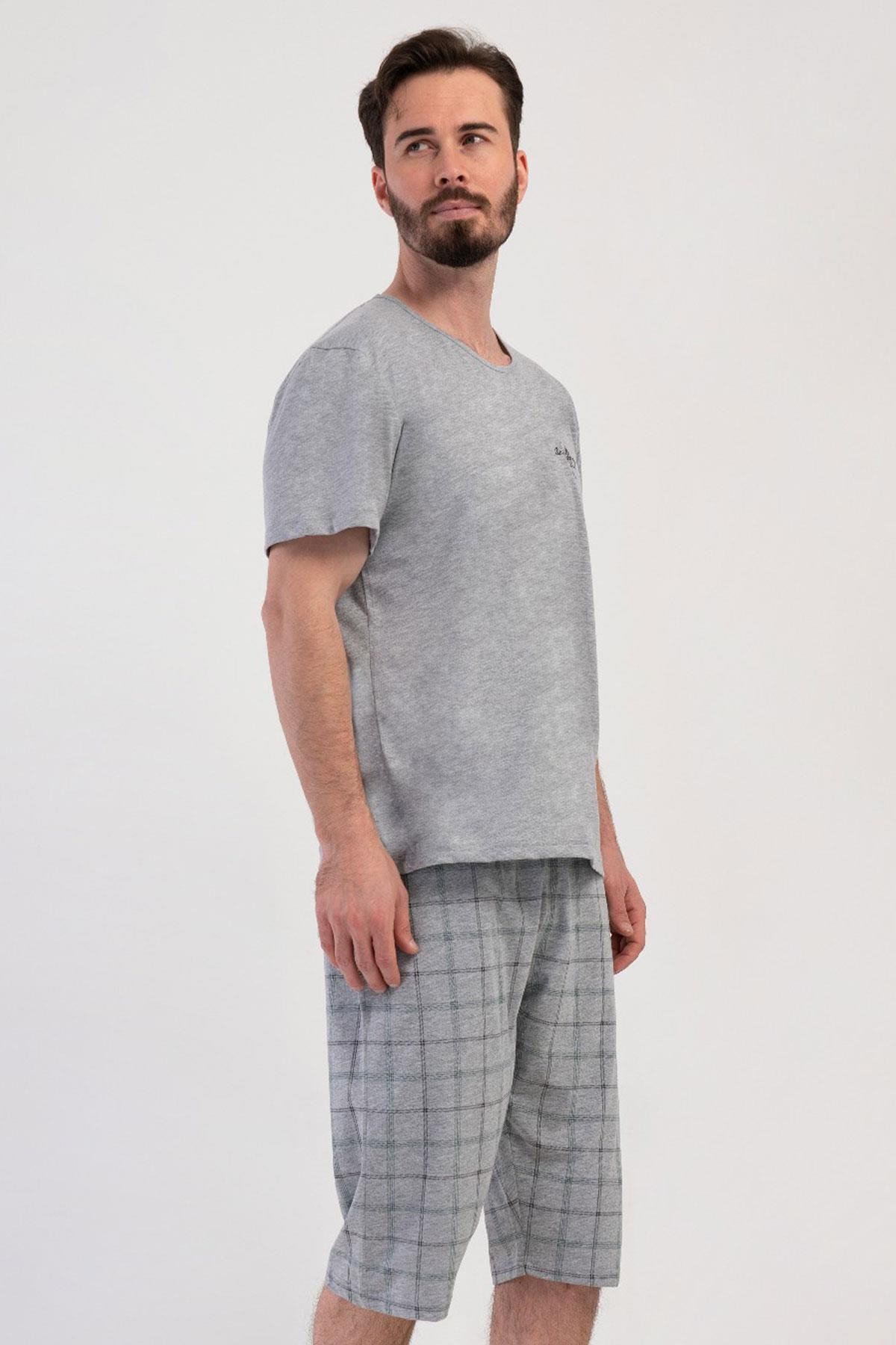 330888Erkek Kısa Kol Gri Melanj Kapri Pijama Takımı C7T4N2804Pijama TakımıVienettaErkek Kısa Kol Gri Melanj Kapri Pijama Takımı C7T4N2804