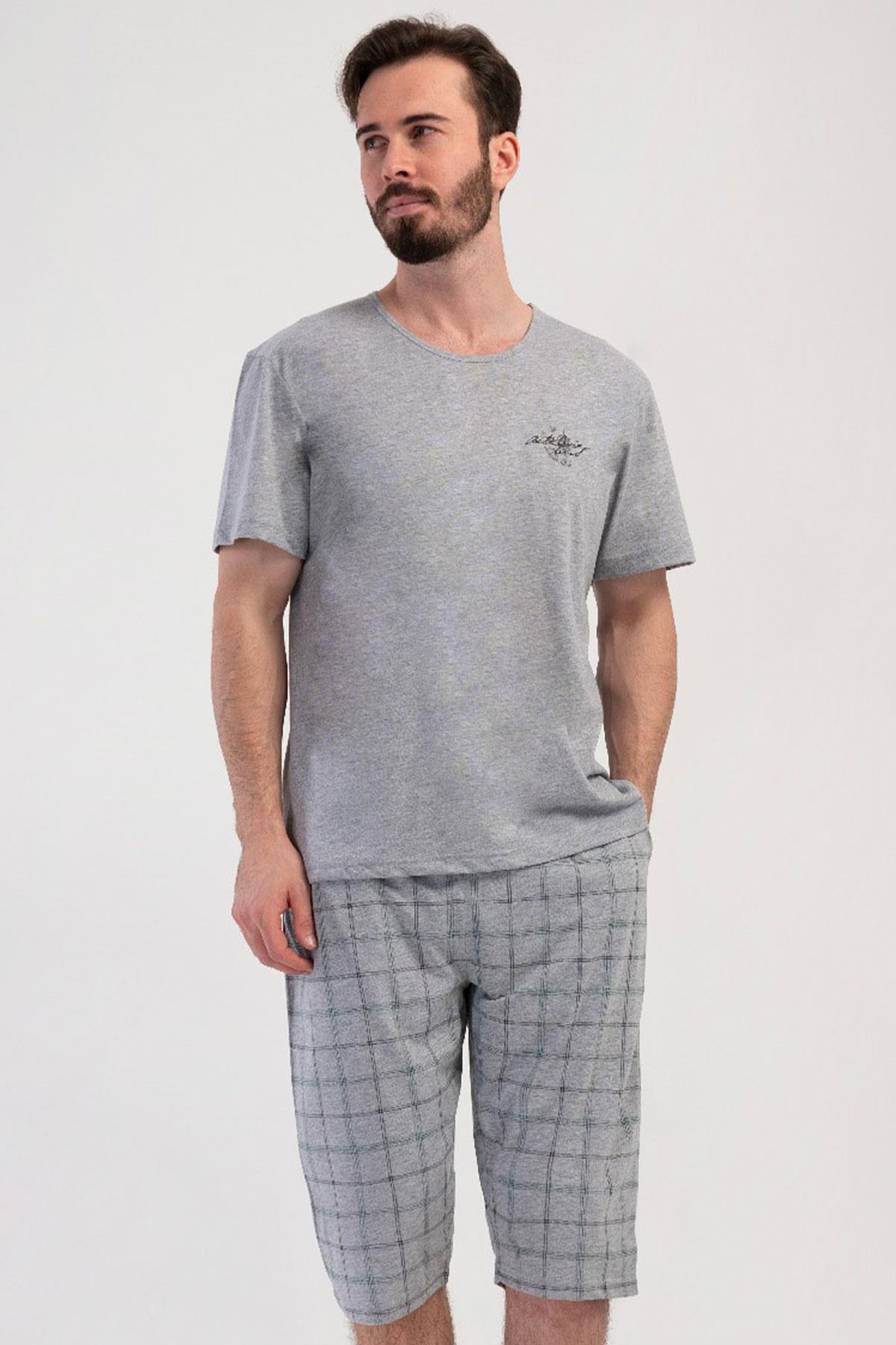 330888Erkek Kısa Kol Gri Melanj Kapri Pijama Takımı C7T4N2804Pijama TakımıVienettaErkek Kısa Kol Gri Melanj Kapri Pijama Takımı C7T4N2804
