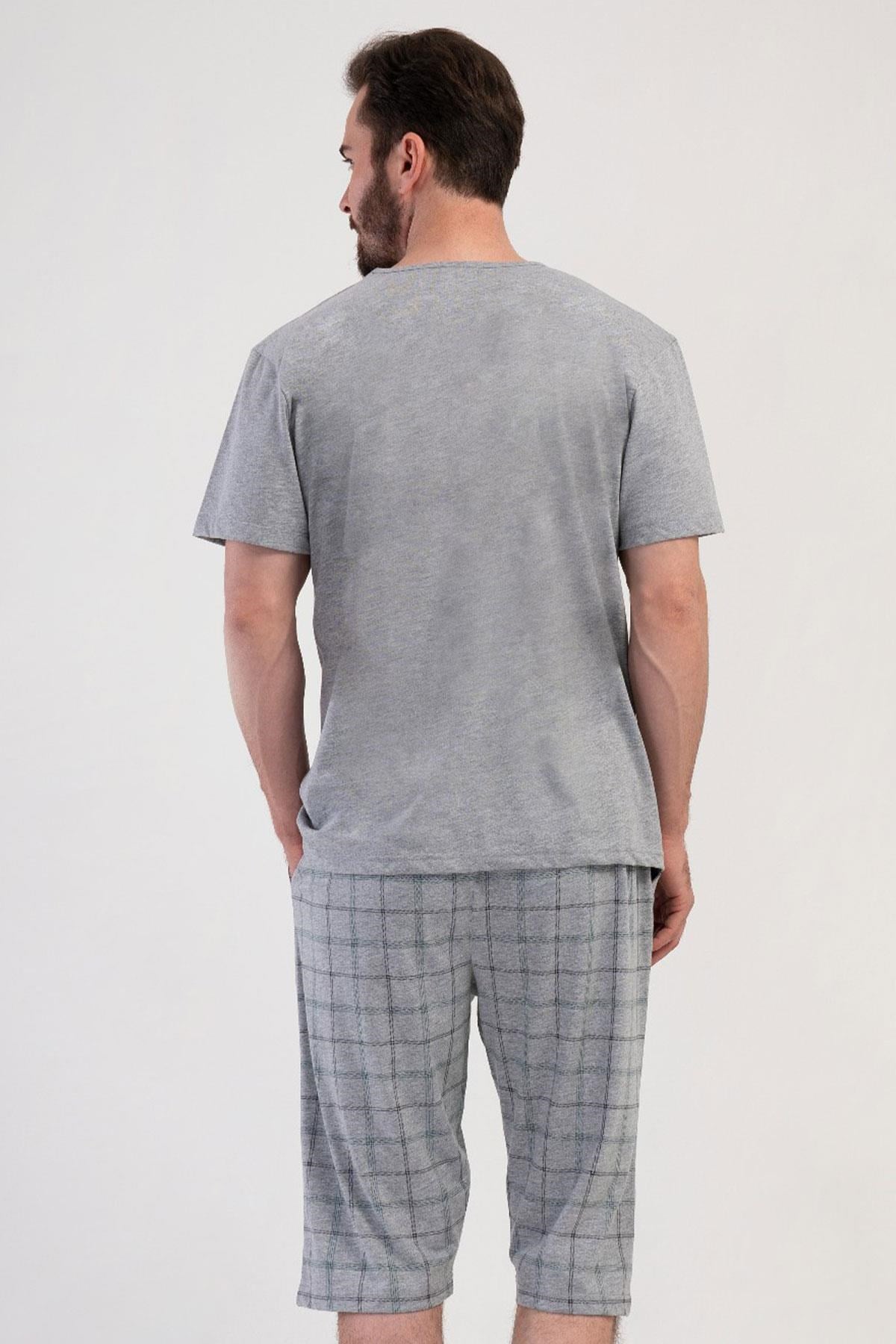 330888Erkek Kısa Kol Gri Melanj Kapri Pijama Takımı C7T4N2804Pijama TakımıVienettaErkek Kısa Kol Gri Melanj Kapri Pijama Takımı C7T4N2804