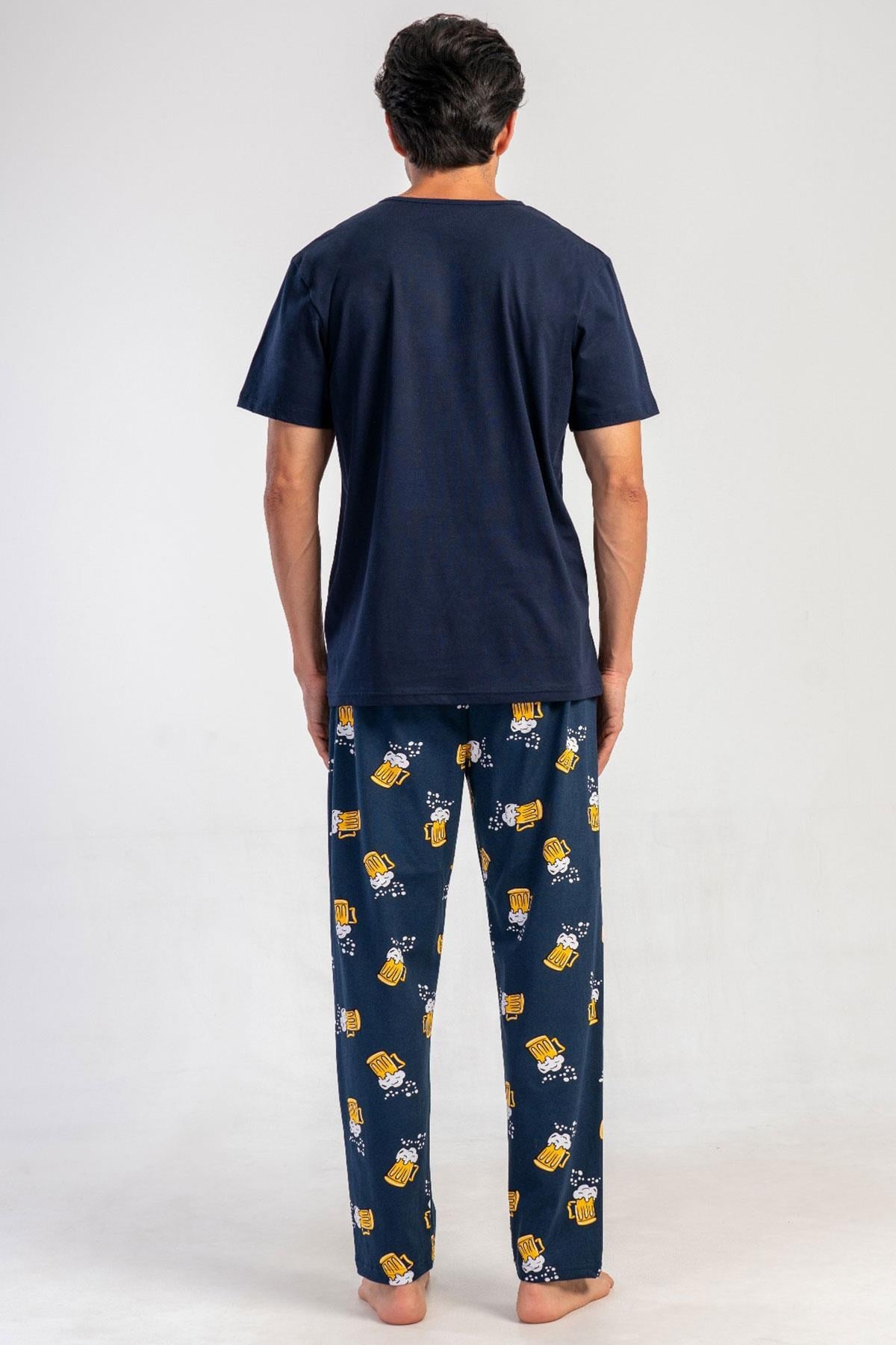 330878Erkek Kısa Kol Lacivert %100 Pamuk Desenli Pijama Takımı C7T2N0105Pijama TakımıVienettaErkek Kısa Kol Lacivert %100 Pamuk Desenli Pijama Takımı C7T2N0105