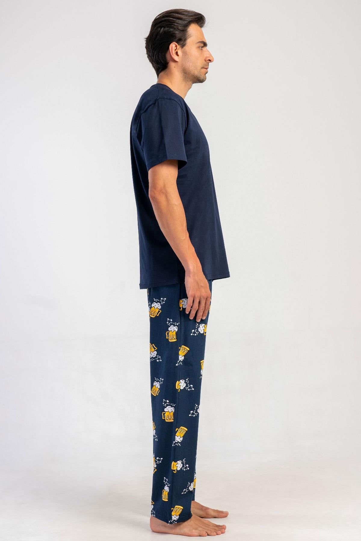 330878Erkek Kısa Kol Lacivert %100 Pamuk Desenli Pijama Takımı C7T2N0105Pijama TakımıVienettaErkek Kısa Kol Lacivert %100 Pamuk Desenli Pijama Takımı C7T2N0105