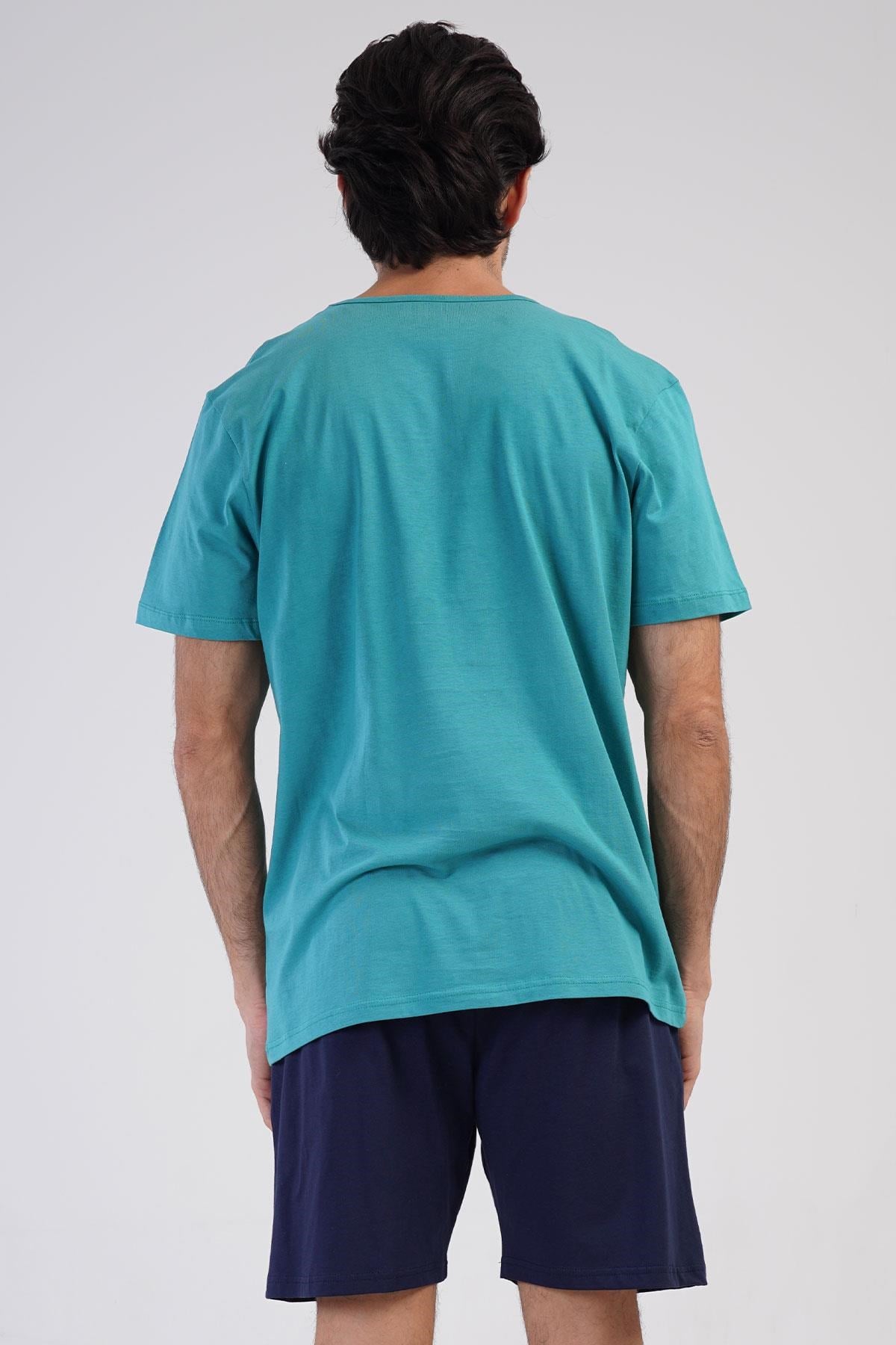 330875Erkek Kısa Kol Şortlu Silver Pine %100 Pamuk Baskılı Pijama Takımı C9T6N1904Pijama TakımıVienettaErkek Kısa Kol Şortlu Silver Pine %100 Pamuk Baskılı Pijama Takımı C9T6N1904