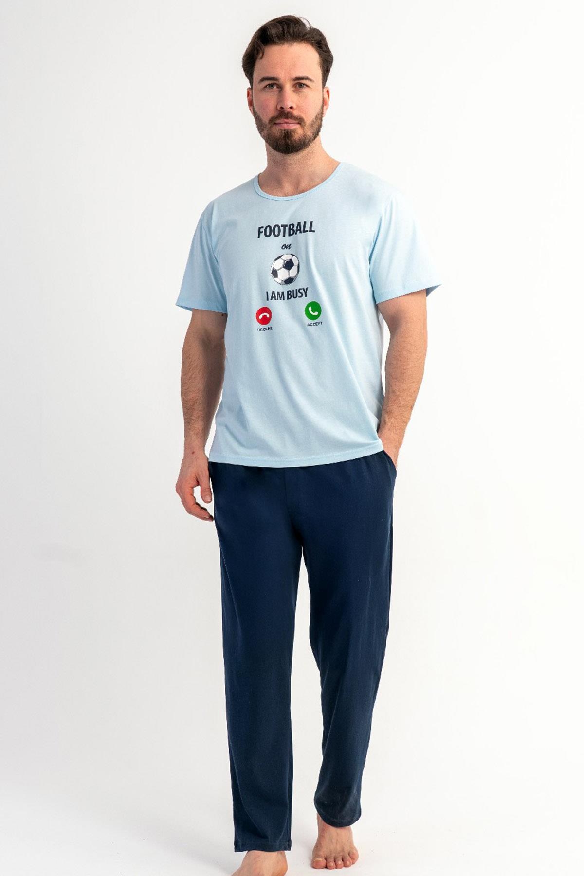 333076Erkek Kısa Kollu Mavi Pijama Takımı C0T0N1106Pijama TakımıVienettaErkek Kısa Kollu Mavi Pijama Takımı C0T0N1106