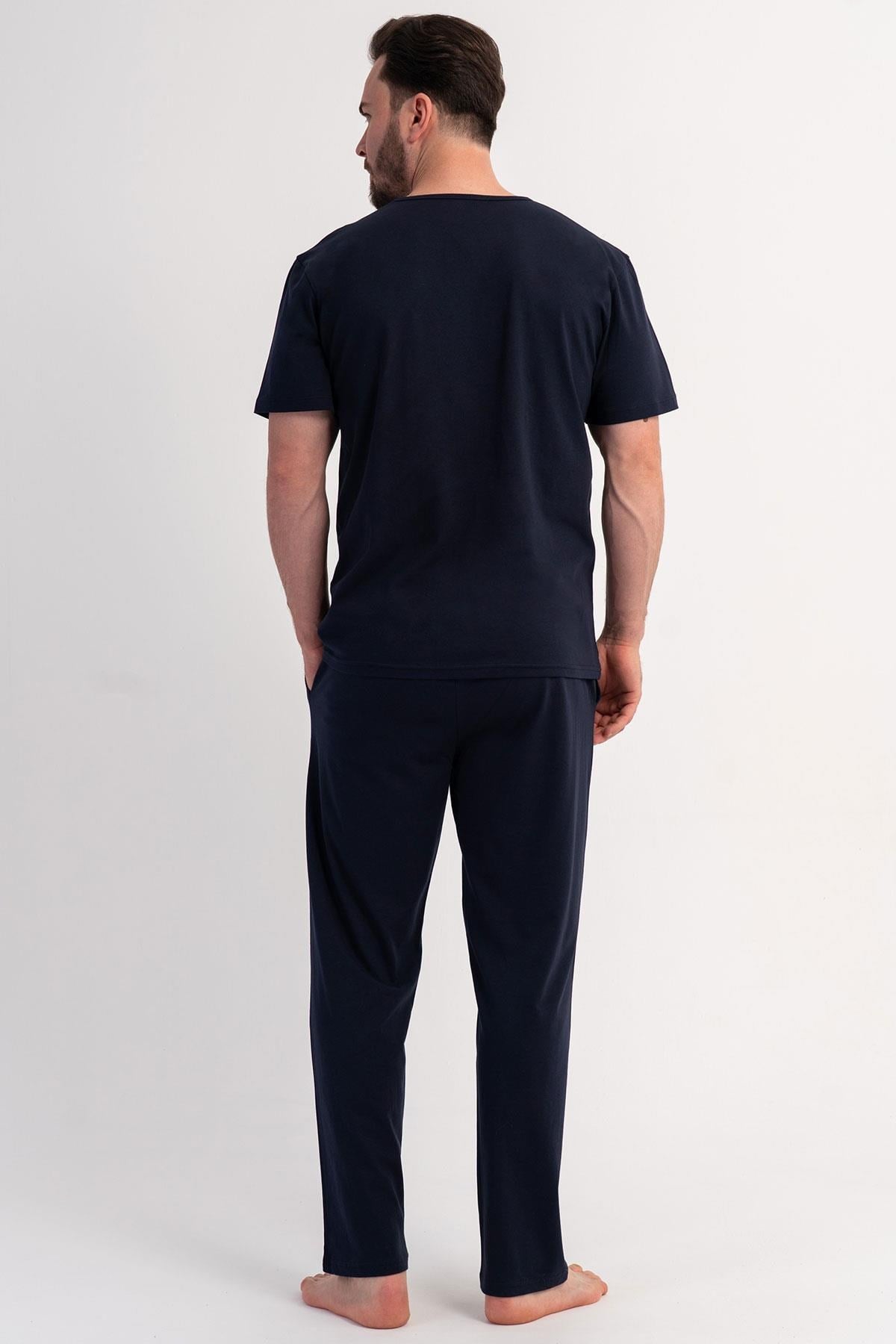 333080Erkek Kısa Kollu Lacivert Pijama Takımı C1T2N1106Pijama TakımıVienettaErkek Kısa Kollu Lacivert Pijama Takımı C1T2N1106