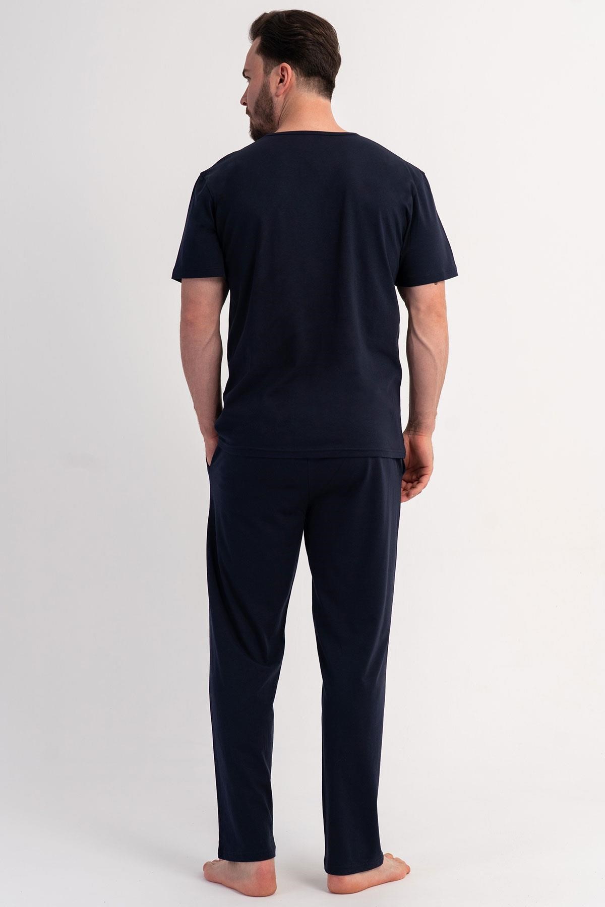 333080Erkek Kısa Kollu Lacivert Pijama Takımı C1T2N1106Pijama TakımıVienettaErkek Kısa Kollu Lacivert Pijama Takımı C1T2N1106