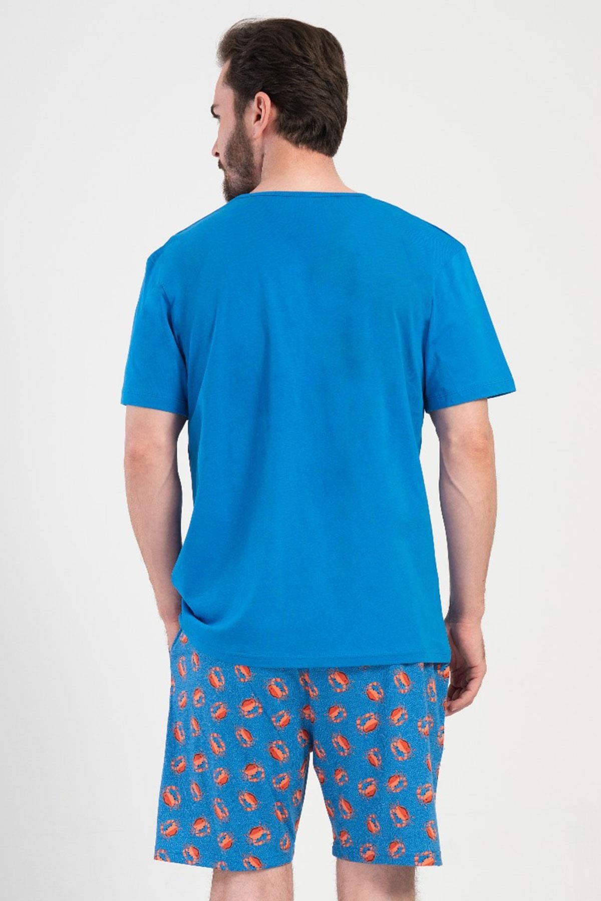 330874Erkek Sax Şortlu Pijama Takımı Kısa Kol %100 Pamuk Desenli Pijama Takımı C8T8N0904Pijama TakımıVienettaErkek Sax Şortlu Pijama Takımı Kısa Kol %100 Pamuk Desenli Pijama Takımı C8T8N0904