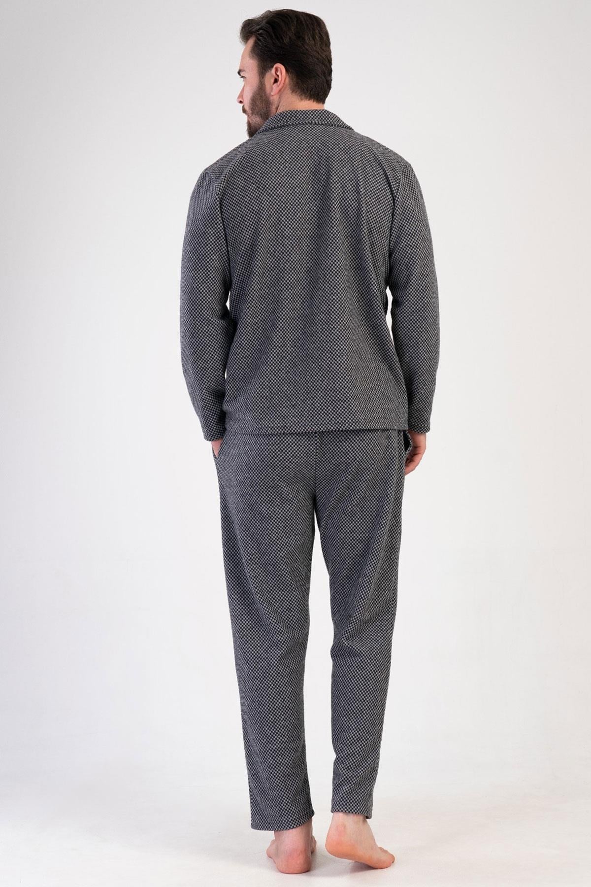 329460Erkek Siyah Renk Önden Düğmeli Uzun Kollu Gömlek Yaka Jakarlı Pijama Takımı C8T0N0105Pijama TakımıVienettaErkek Siyah Renk Önden Düğmeli Uzun Kollu Gömlek Yaka Jakarlı Pijama Takımı C8T0N0105