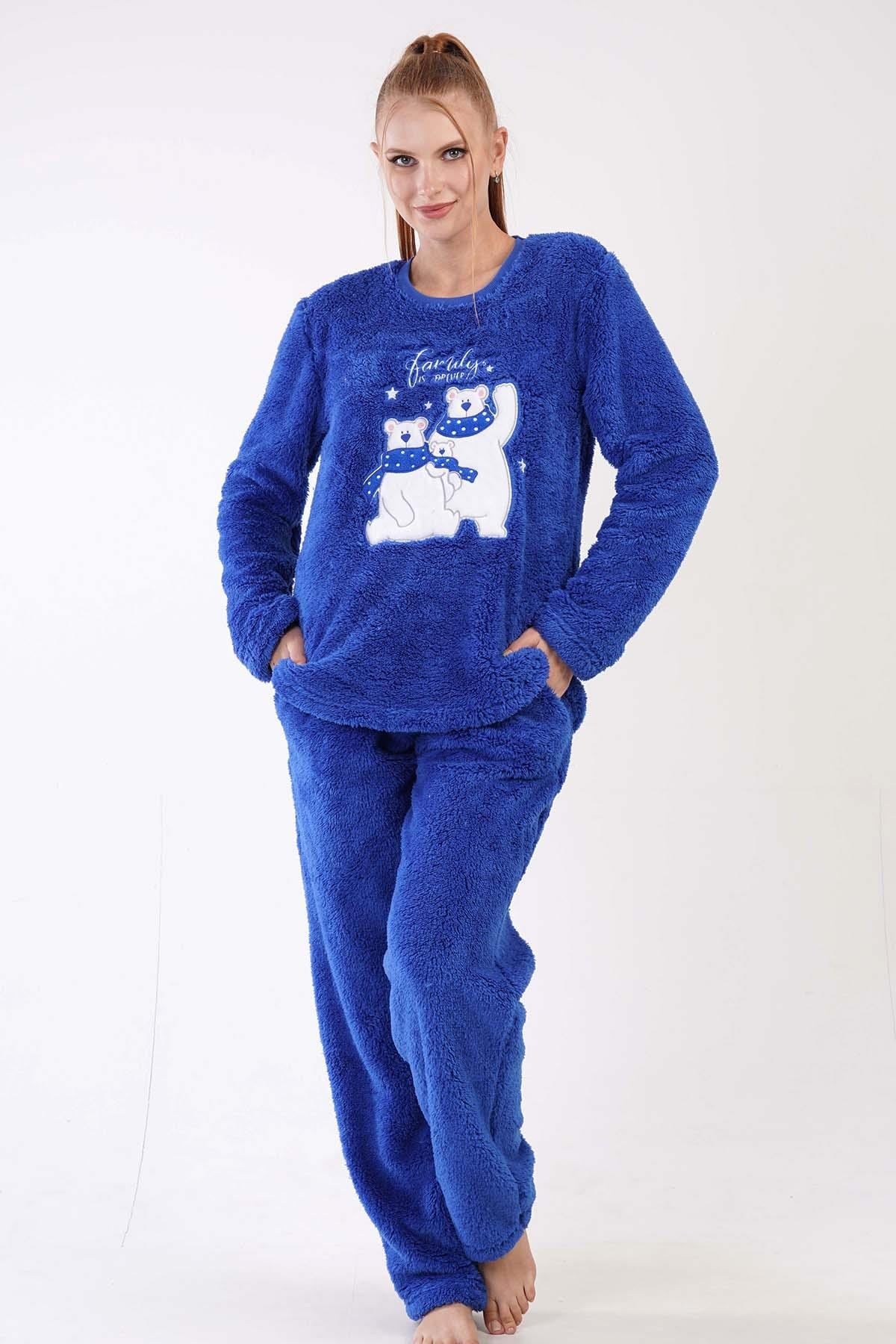 329085Kadın İndigo Renk Uzun Kollu Wellsoft Kumaş Bisiklet Yaka Düz Paça Pijama Takımı C7T2N2503PijamaVienettaKadın İndigo Renk Uzun Kollu Wellsoft Kumaş Bisiklet Yaka Düz Paça Pijama Takımı C7T2N2503
