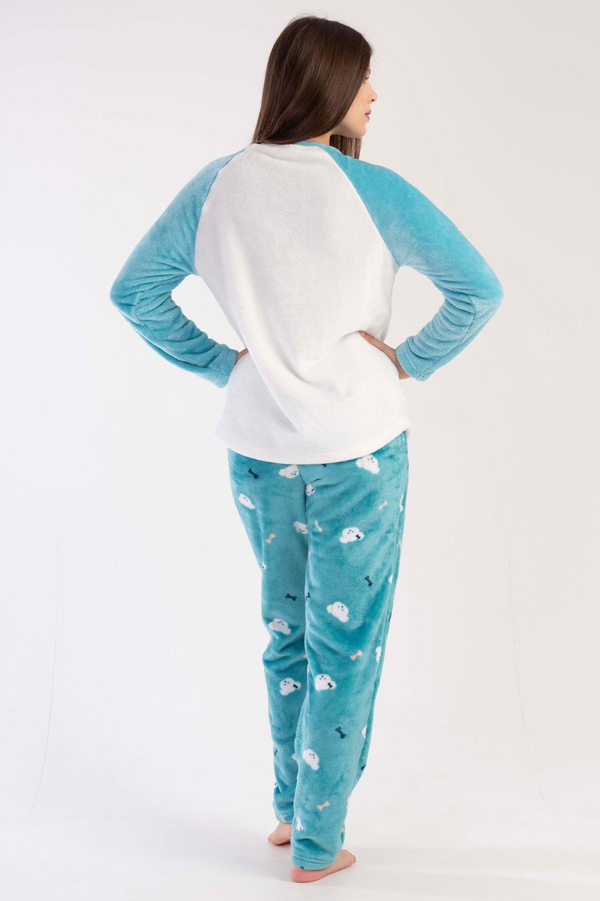 329094Kadın Mint Renk Welsoft Uzun Kollu Bisiklet Yaka Düz Paça Pijama Takımı C0T9N0303PijamaVienettaKadın Mint Renk Welsoft Uzun Kollu Bisiklet Yaka Düz Paça Pijama Takımı C0T9N0303