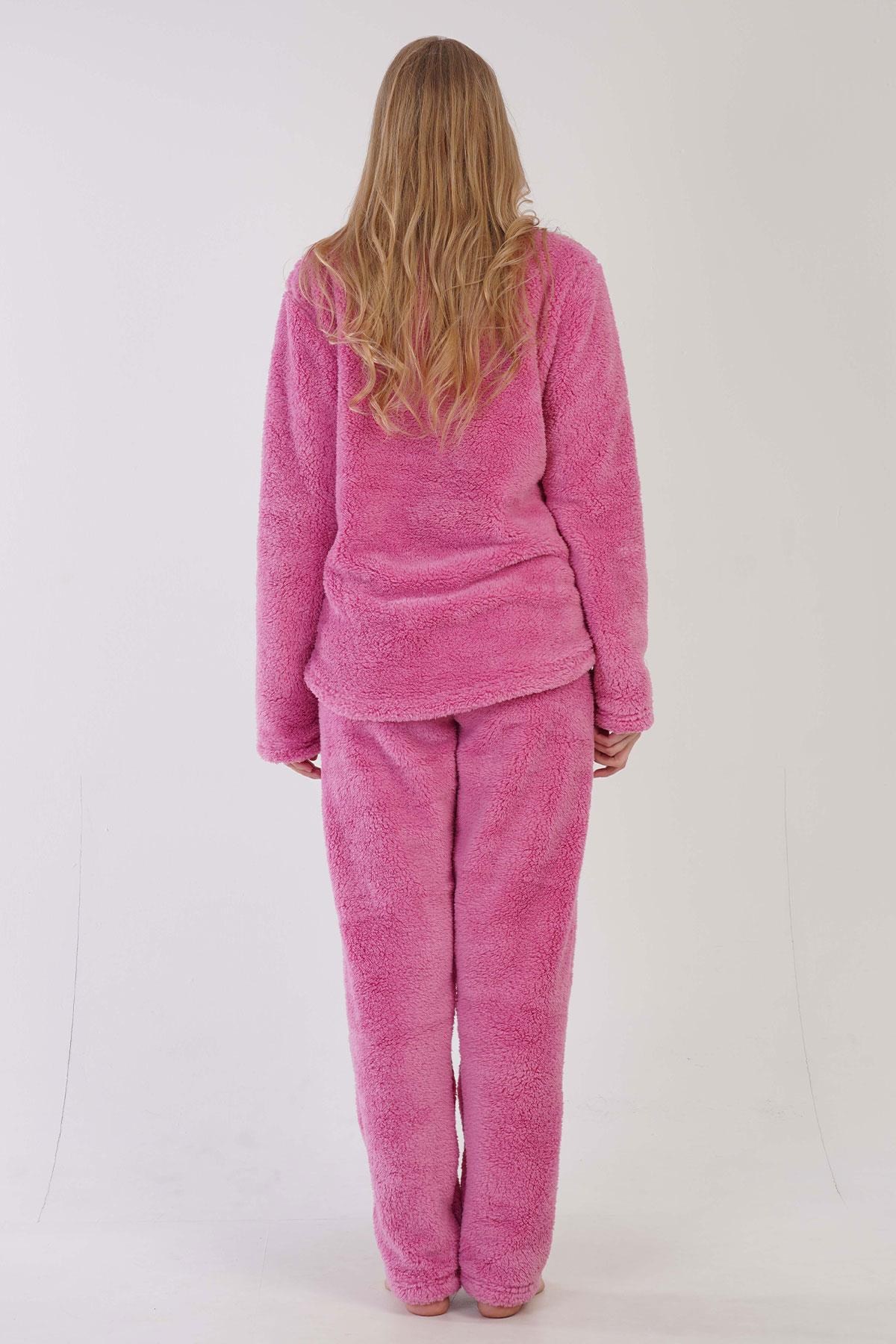 329078Kadın Pembe Renk Welsoft Kumaş Bisiklet Yaka Uzun Kollu Pijama Takımı C0T5N0603PijamaVienettaKadın Pembe Renk Welsoft Kumaş Bisiklet Yaka Uzun Kollu Pijama Takımı C0T5N0603