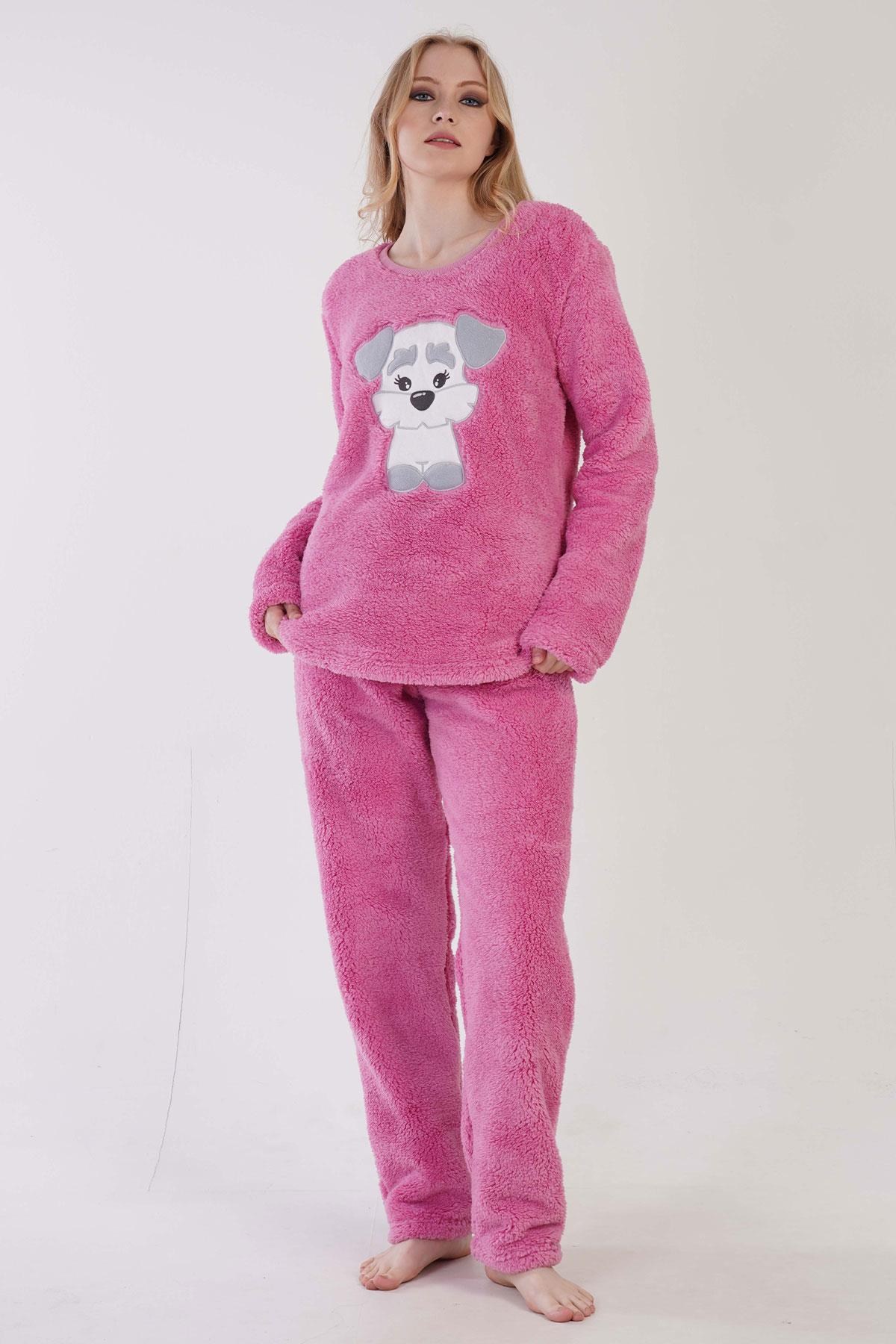 329078Kadın Pembe Renk Welsoft Kumaş Bisiklet Yaka Uzun Kollu Pijama Takımı C0T5N0603PijamaVienettaKadın Pembe Renk Welsoft Kumaş Bisiklet Yaka Uzun Kollu Pijama Takımı C0T5N0603