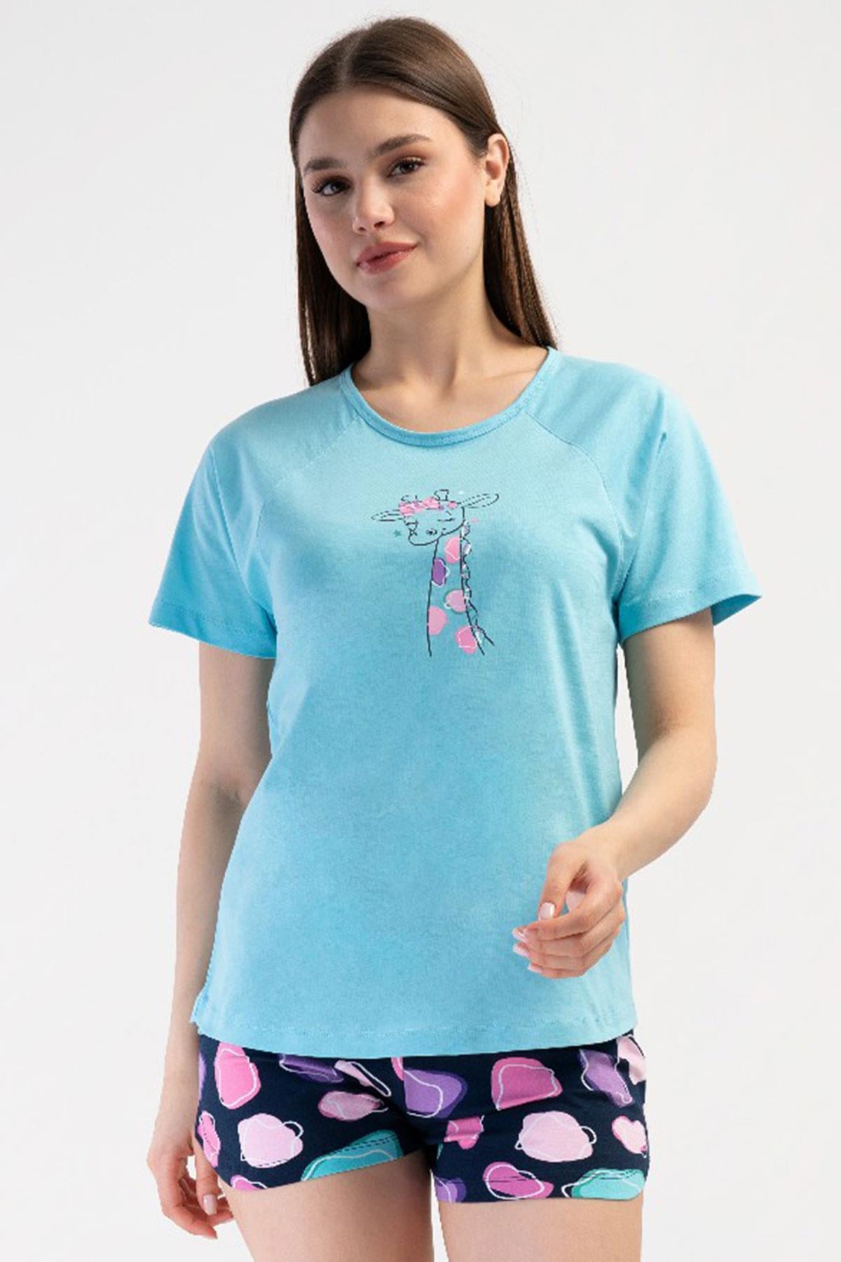 327294Kadın Kısa Kol Turkuaz Şortlu Pijama Takım C1T5N2O804cotonhause.com.tr Online Alışveriş - Sezon İndirimlerini Keşfet Kadın Kısa Kol Turkuaz Şortlu Pijama Takım C1T5N2O804Şortlu TakımVienettaKadın Kısa Kol Turkuaz Şortlu Pijama Takım C1T5N2O804