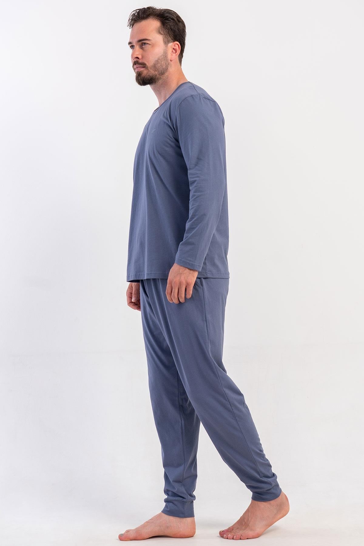 329529Erkek Füme Uzun Kollu Bisiklet Yaka Penye Pijama Takımı C8T5N0405Uzun Kol PijamaVienettaErkek Füme Uzun Kollu Bisiklet Yaka Penye Pijama Takımı C8T5N0405
