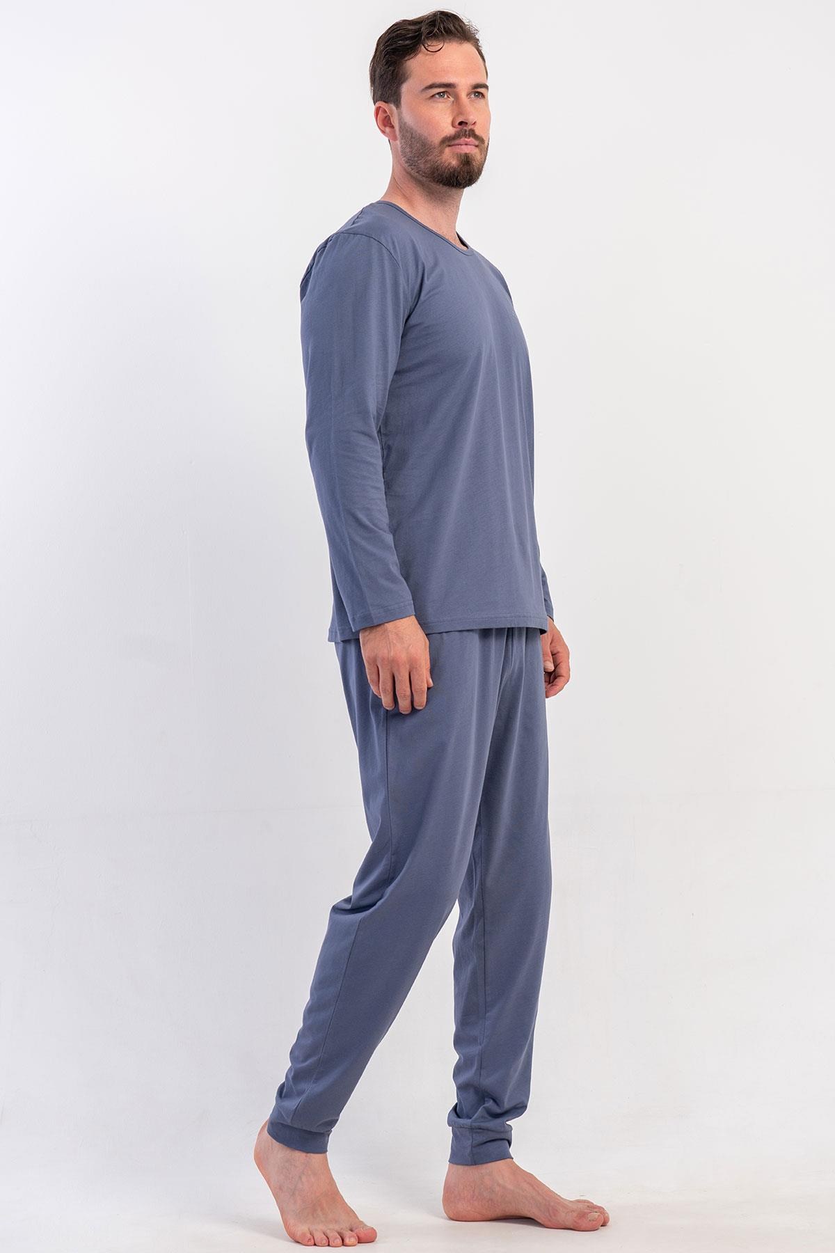 329529Erkek Füme Uzun Kollu Bisiklet Yaka Penye Pijama Takımı C8T5N0405Uzun Kol PijamaVienettaErkek Füme Uzun Kollu Bisiklet Yaka Penye Pijama Takımı C8T5N0405