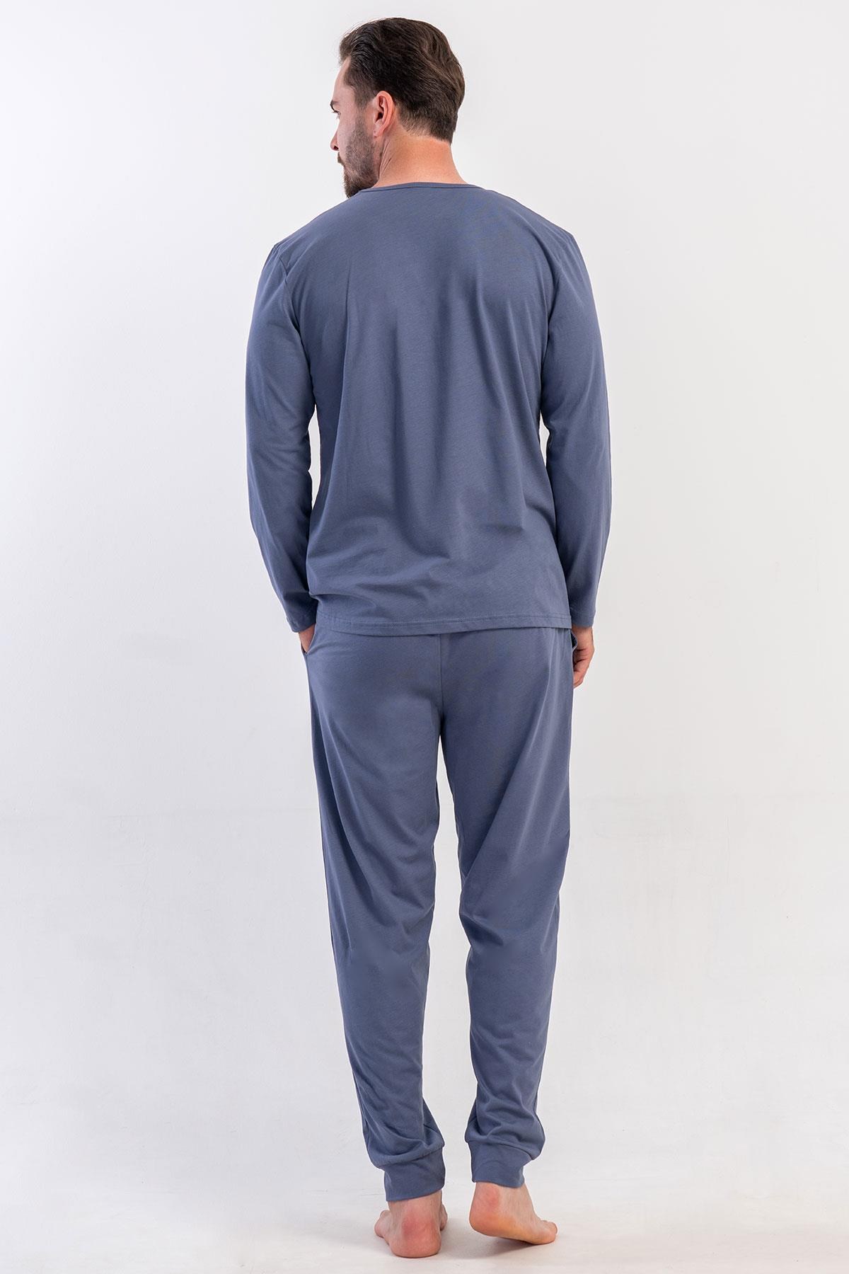 329529Erkek Füme Uzun Kollu Bisiklet Yaka Penye Pijama Takımı C8T5N0405Uzun Kol PijamaVienettaErkek Füme Uzun Kollu Bisiklet Yaka Penye Pijama Takımı C8T5N0405