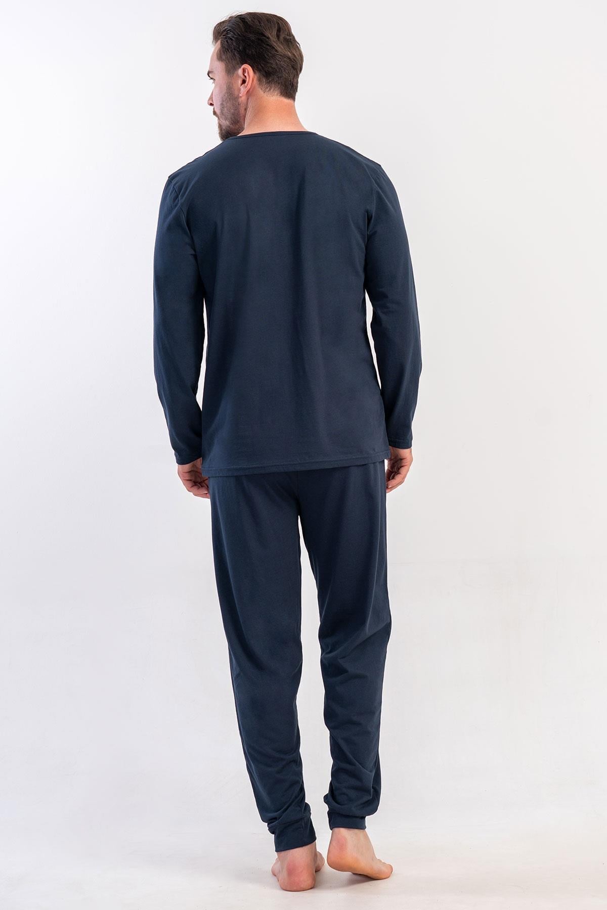329528Erkek Lacivert Uzun Kollu Bisiklet Yaka Penye Pijama Takımı C7T5N0405Uzun Kol PijamaVienettaErkek Lacivert Uzun Kollu Bisiklet Yaka Penye Pijama Takımı C7T5N0405