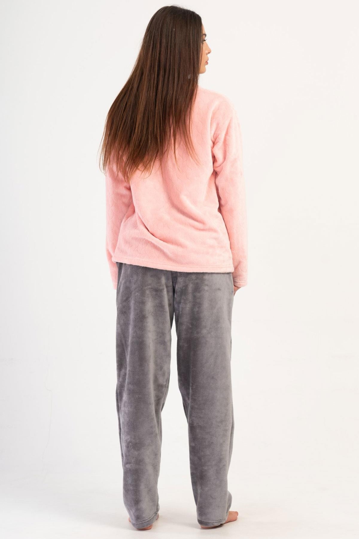 329449Kadın Pembe Renk Uzun Kollu Welsoft Kumaş Pijama Takımı C8T1N1304Uzun Kol PijamaVienettaKadın Pembe Renk Uzun Kollu Welsoft Kumaş Pijama Takımı C8T1N1304