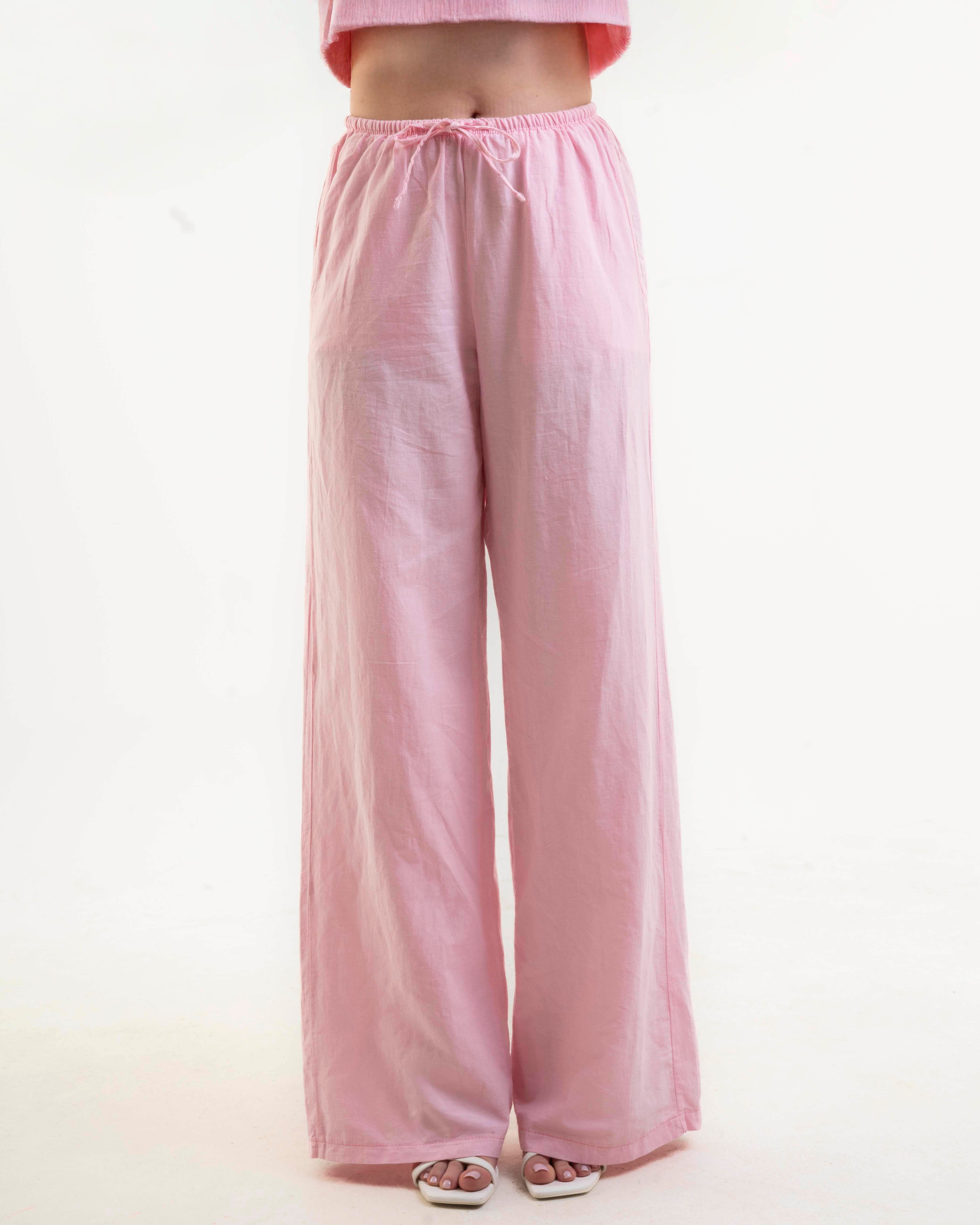Sorrento Keten Pantolon-Bebek Pembe