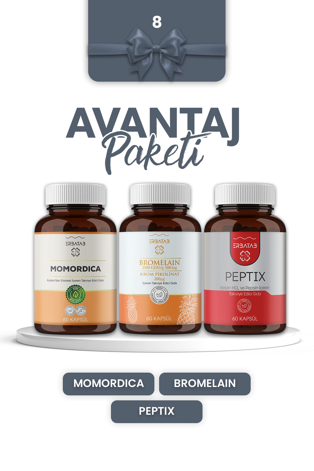 Avantaj Paketi 8 (Kudretnarı, Peptix, Bromelain) Erbatab