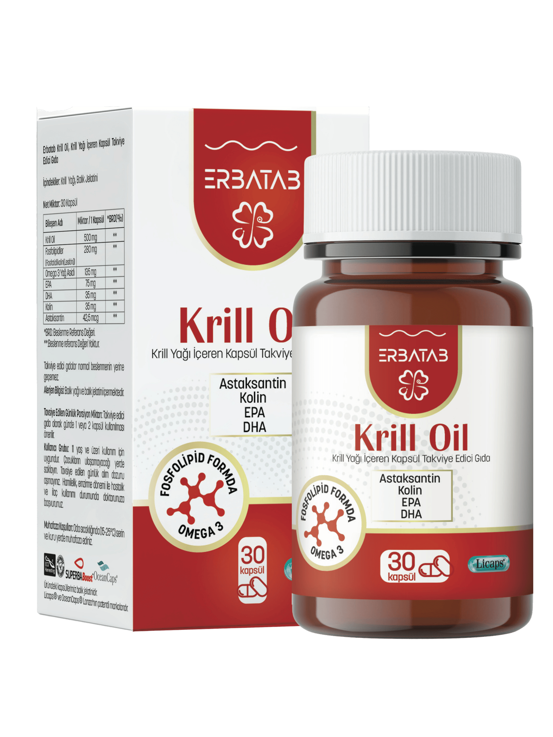 Erbatab Krill Oil 500 mg 30 Kapsül 