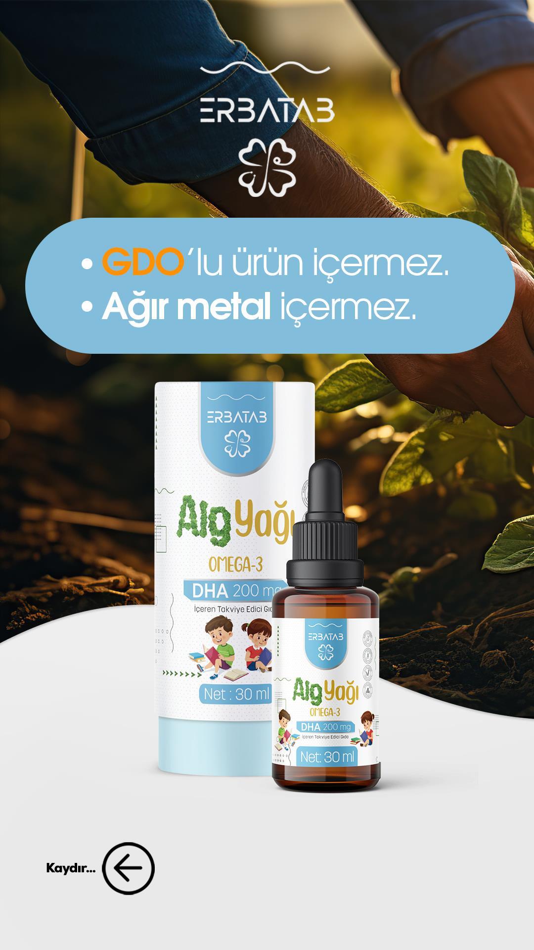 Erbatab Alg Yağı Omega 3 30 ml