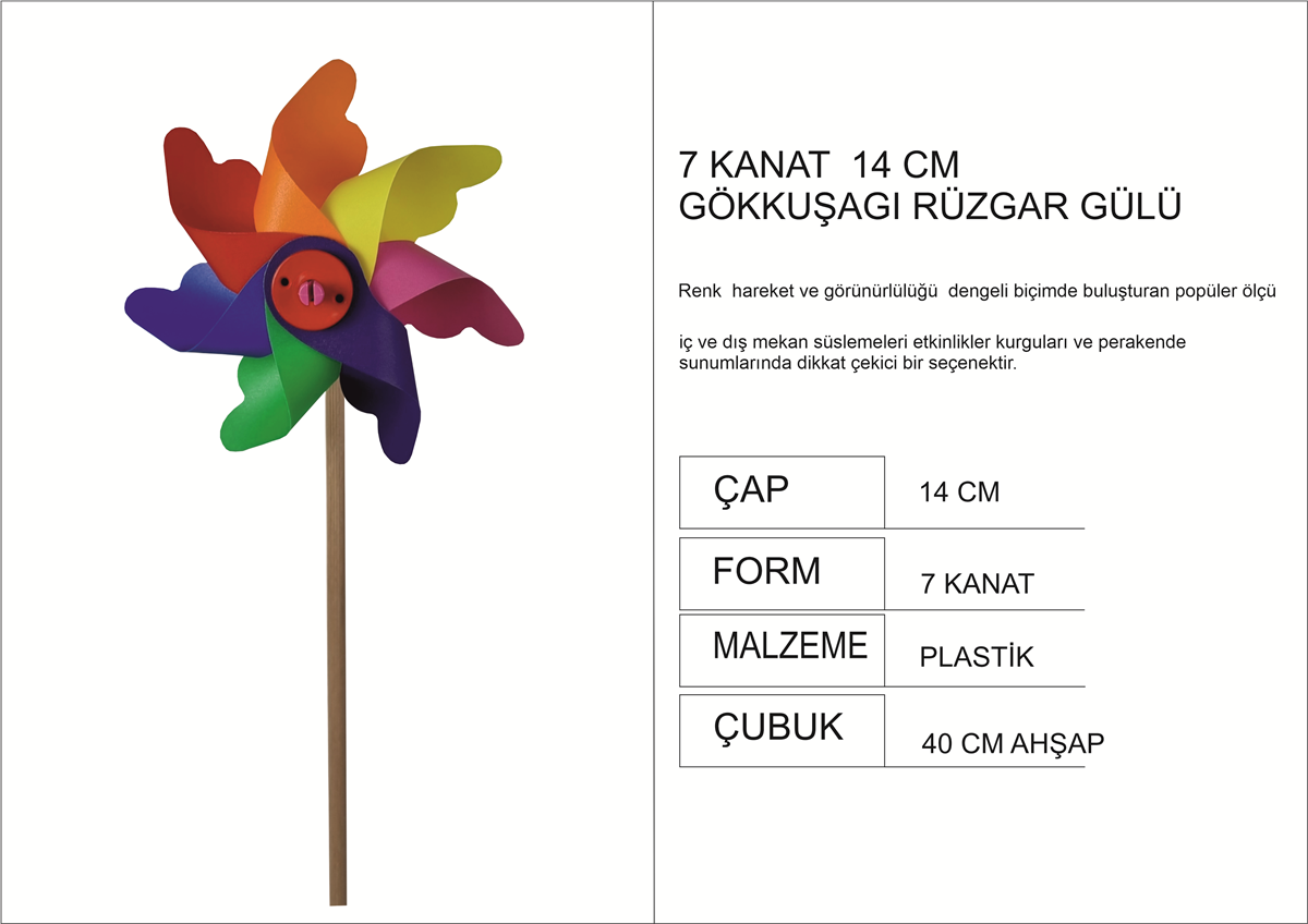 14 Cm Cap 7 Kanatli Bahce Grubu Kulede Ruzgargulu