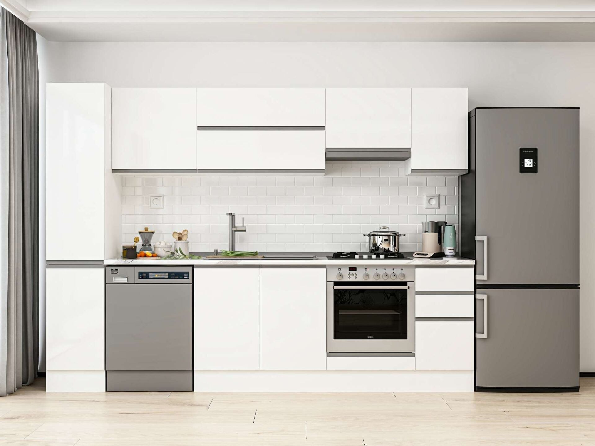 Alvinka 280X210 Cm High Gloss Mutfak Dolabı Mb-E80B40S40-1
