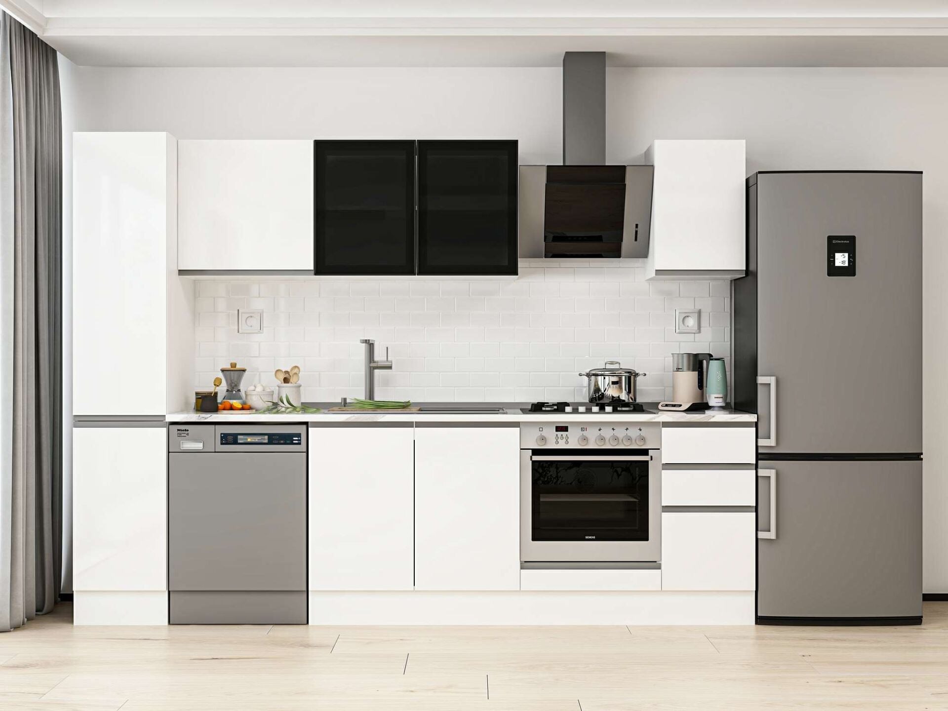 Alvinka 280X210 Cm High Gloss Mutfak Dolabı Mb-E80B40S40-3