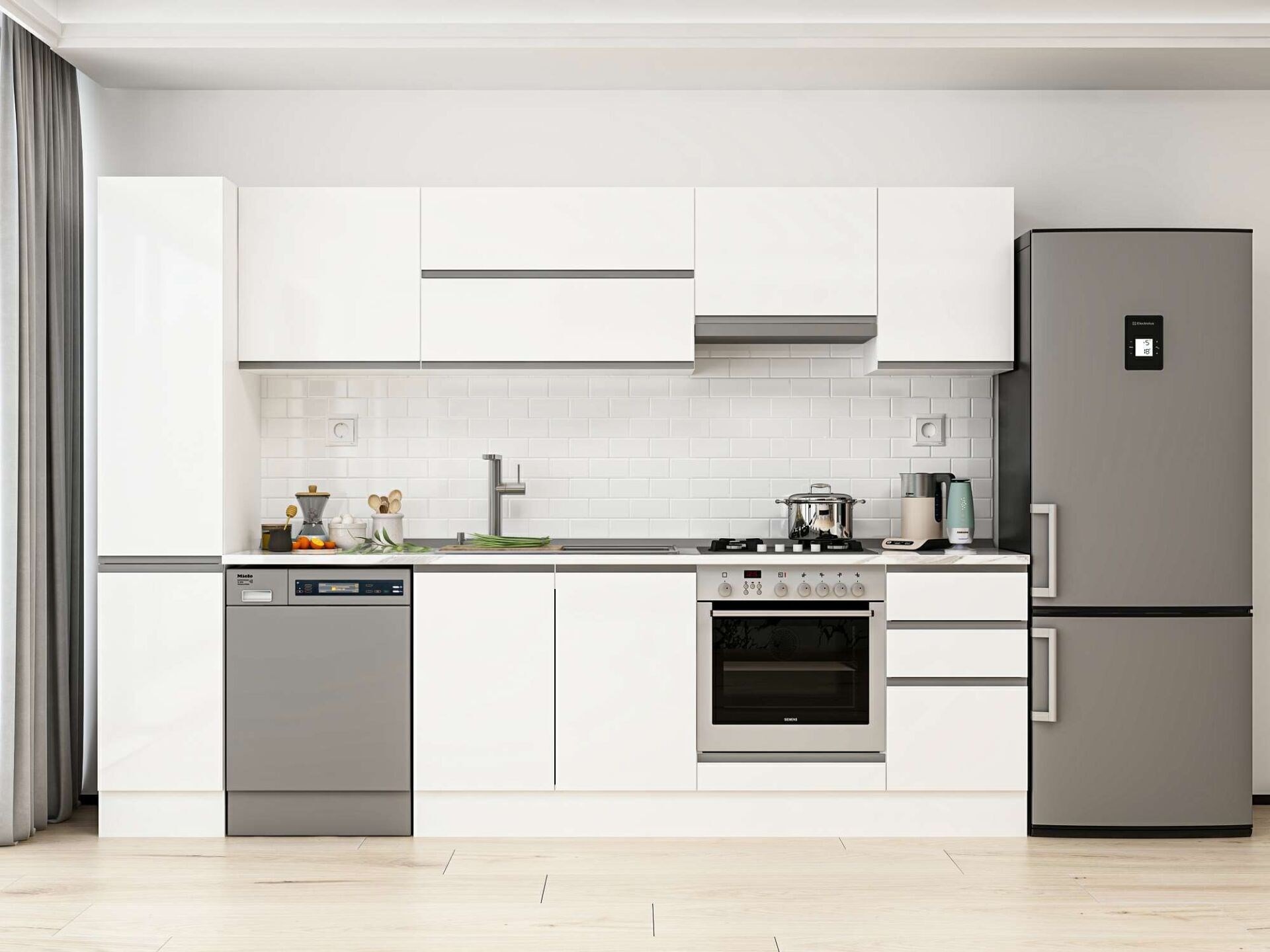 Alvinka 285X210 Cm High Gloss Mutfak Dolabı Mb-E80B40S45-1