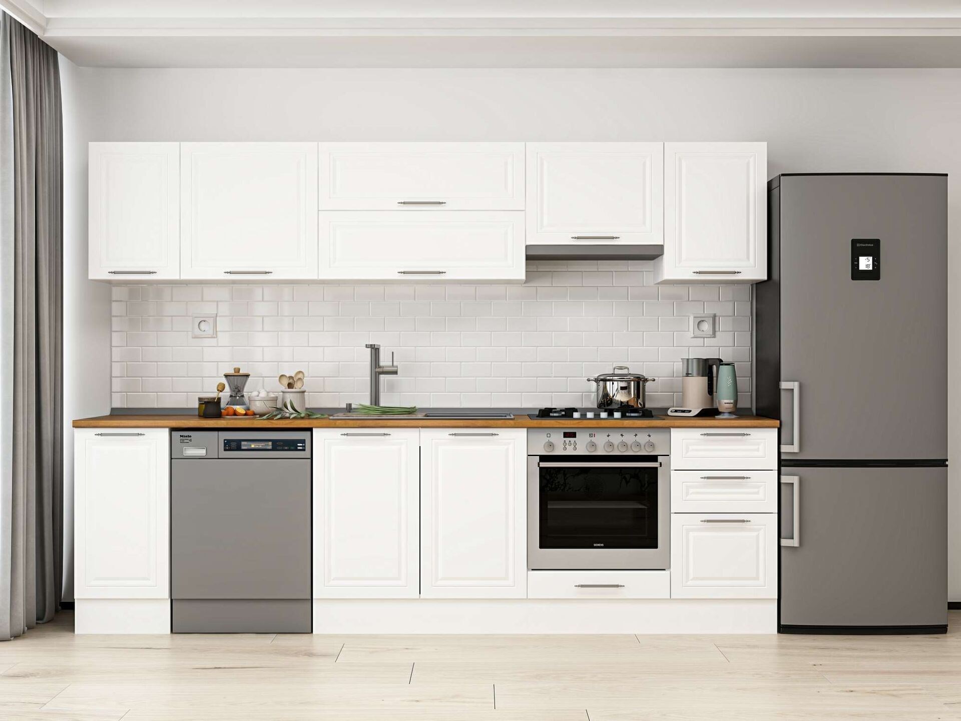 Alvinka 285X210 Cm Klasik Mebran Mutfak Dolabı M-E80S40S45-1
