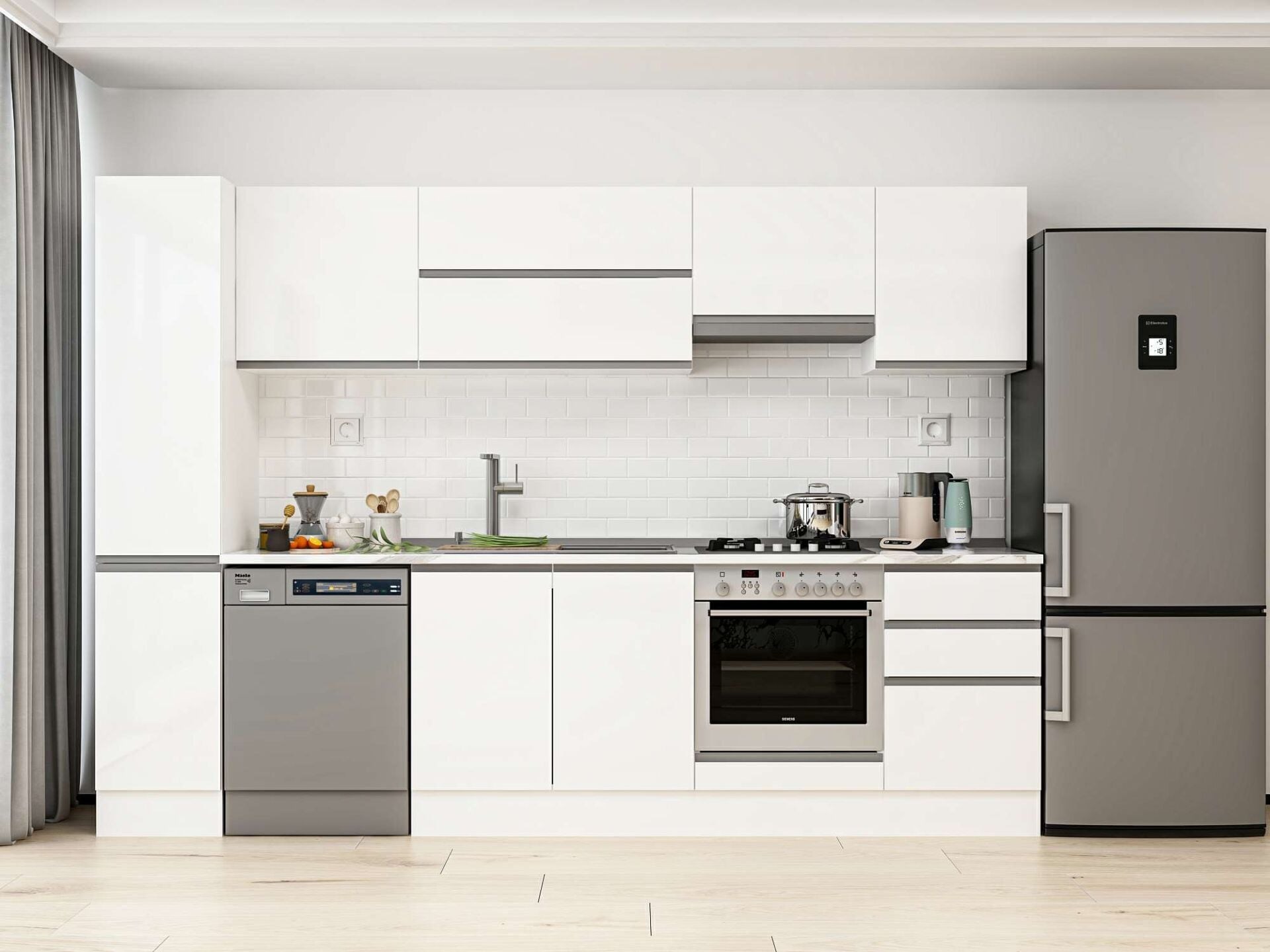 Alvinka 290X210 Cm High Gloss Mutfak Dolabı Mb-E80B40S50-1