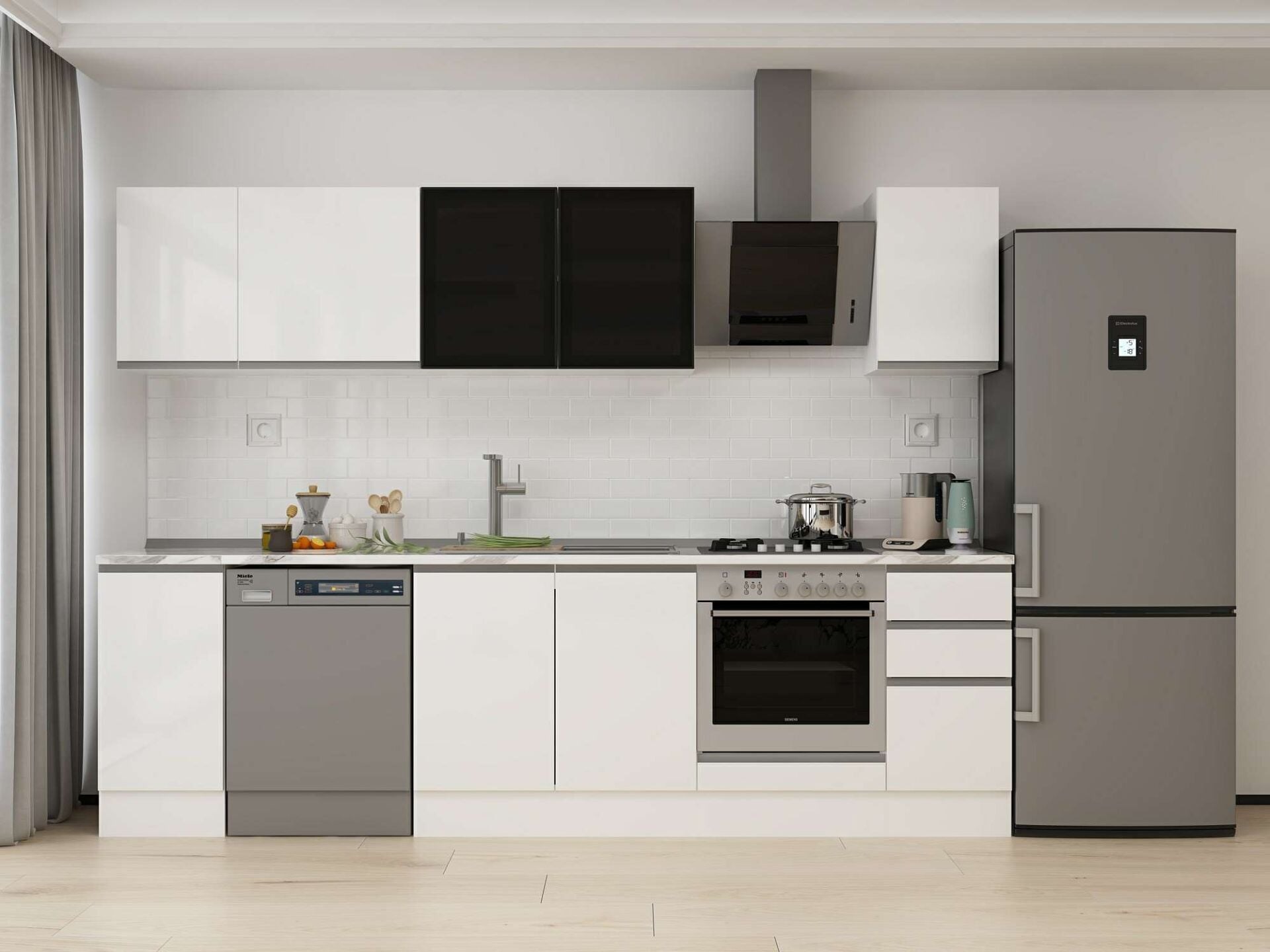 Alvinka 290X210 Cm High Gloss Mutfak Dolabı M-E90S40S40-3