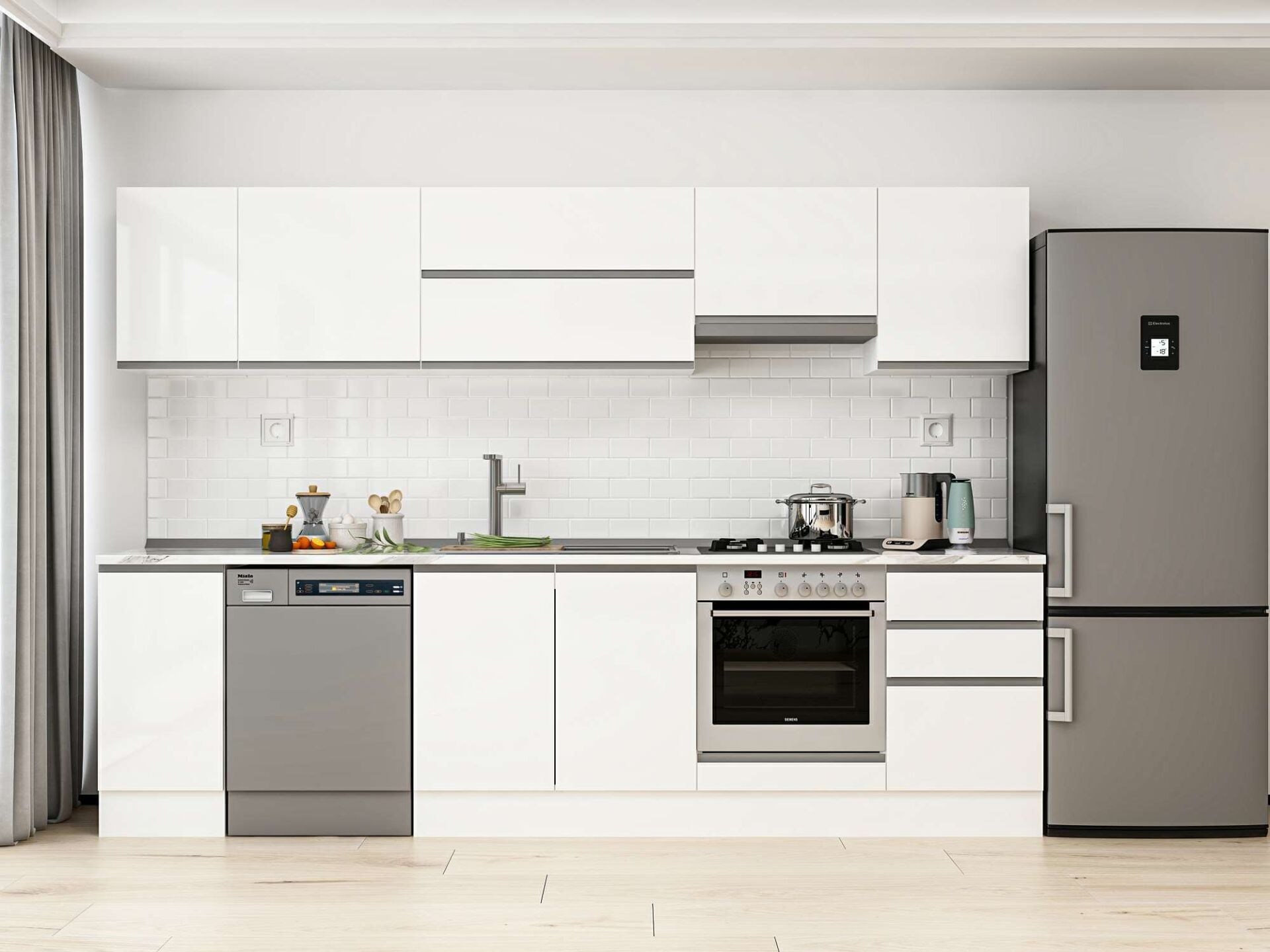 Alvinka 290X210 Cm High Gloss Mutfak Dolabı M-E80S40S50-1