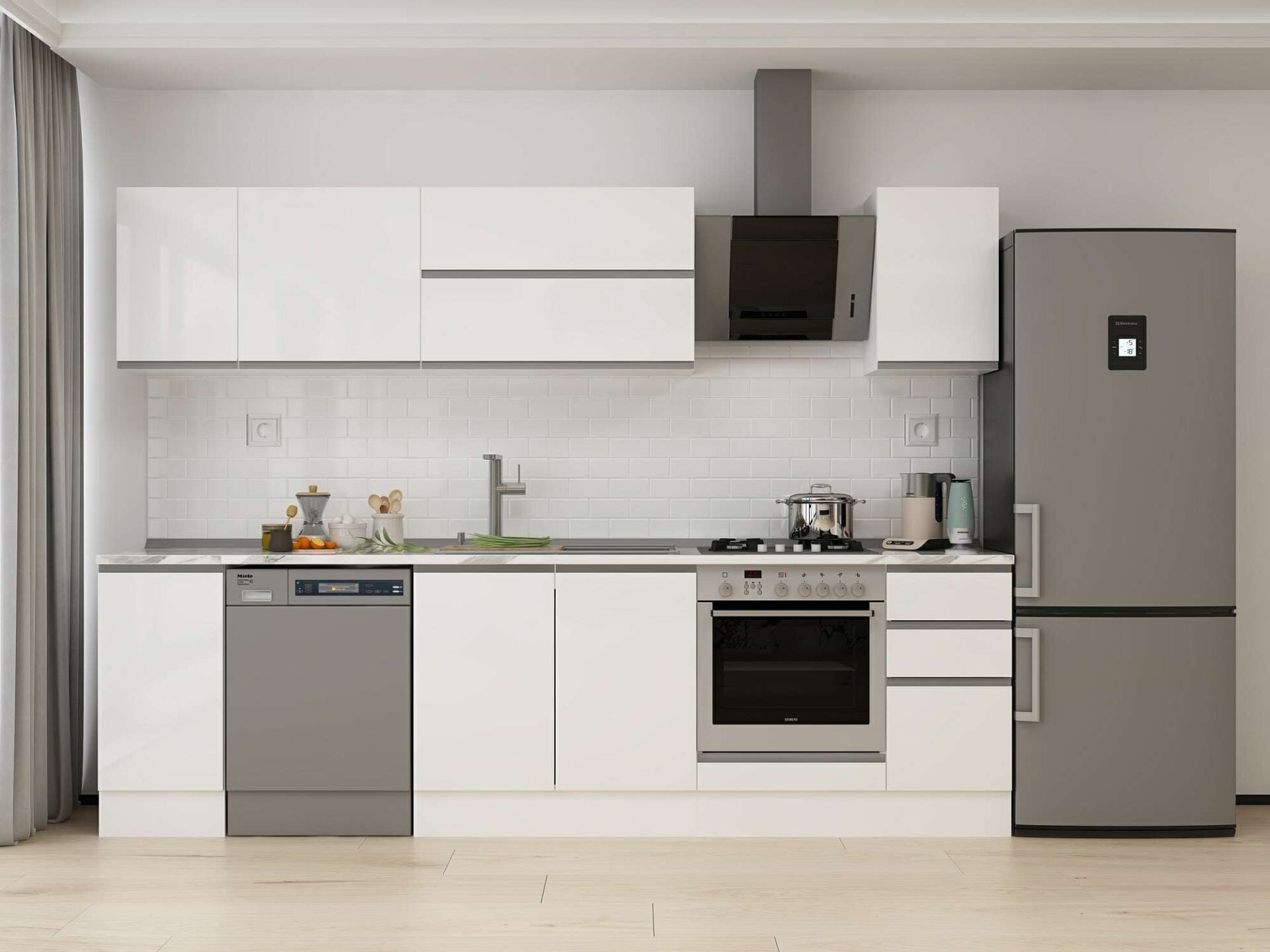 Alvinka 290X210 Cm High Gloss Mutfak Dolabı M-E90S40S40-2