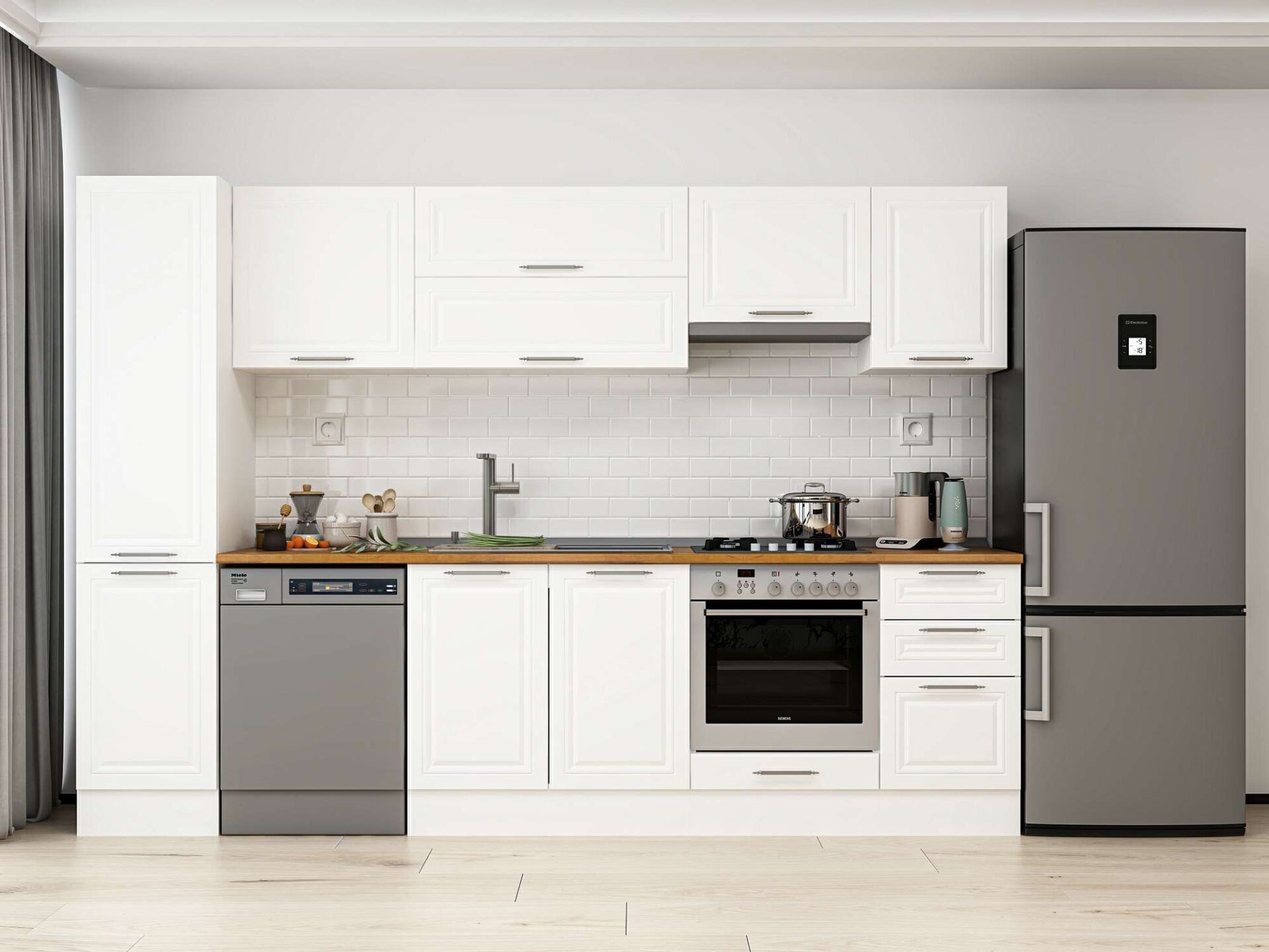 Alvinka 290X210 Cm Klasik Mebran Mutfak Dolabı Mb-E80B45S45-1