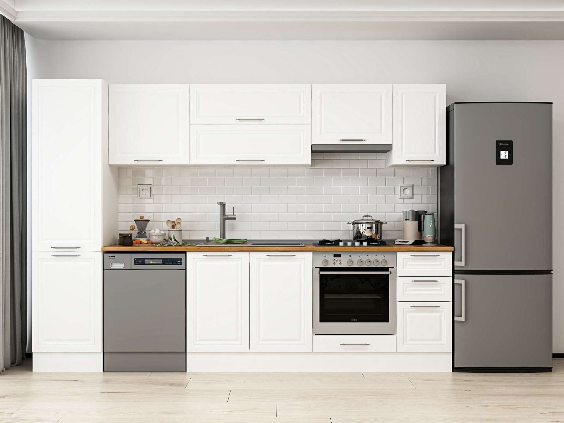 Alvinka 290X210 Cm Klasik Mebran Mutfak Dolabı Mb-E80B50S40-1