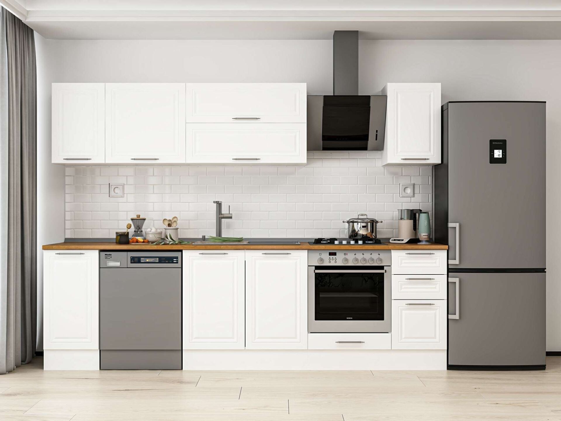 Alvinka 290X210 Cm Klasik Mebran Mutfak Dolabı M-E90S40S40-2