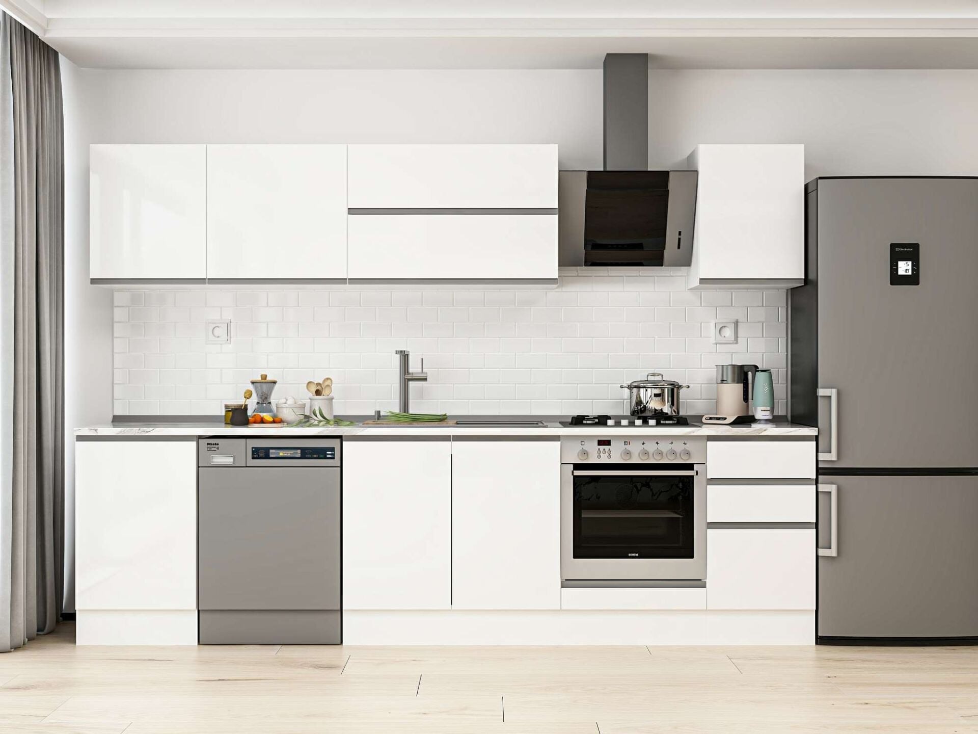 Alvinka 295X210 Cm High Gloss Mutfak Dolabı M-E80S50S45-2