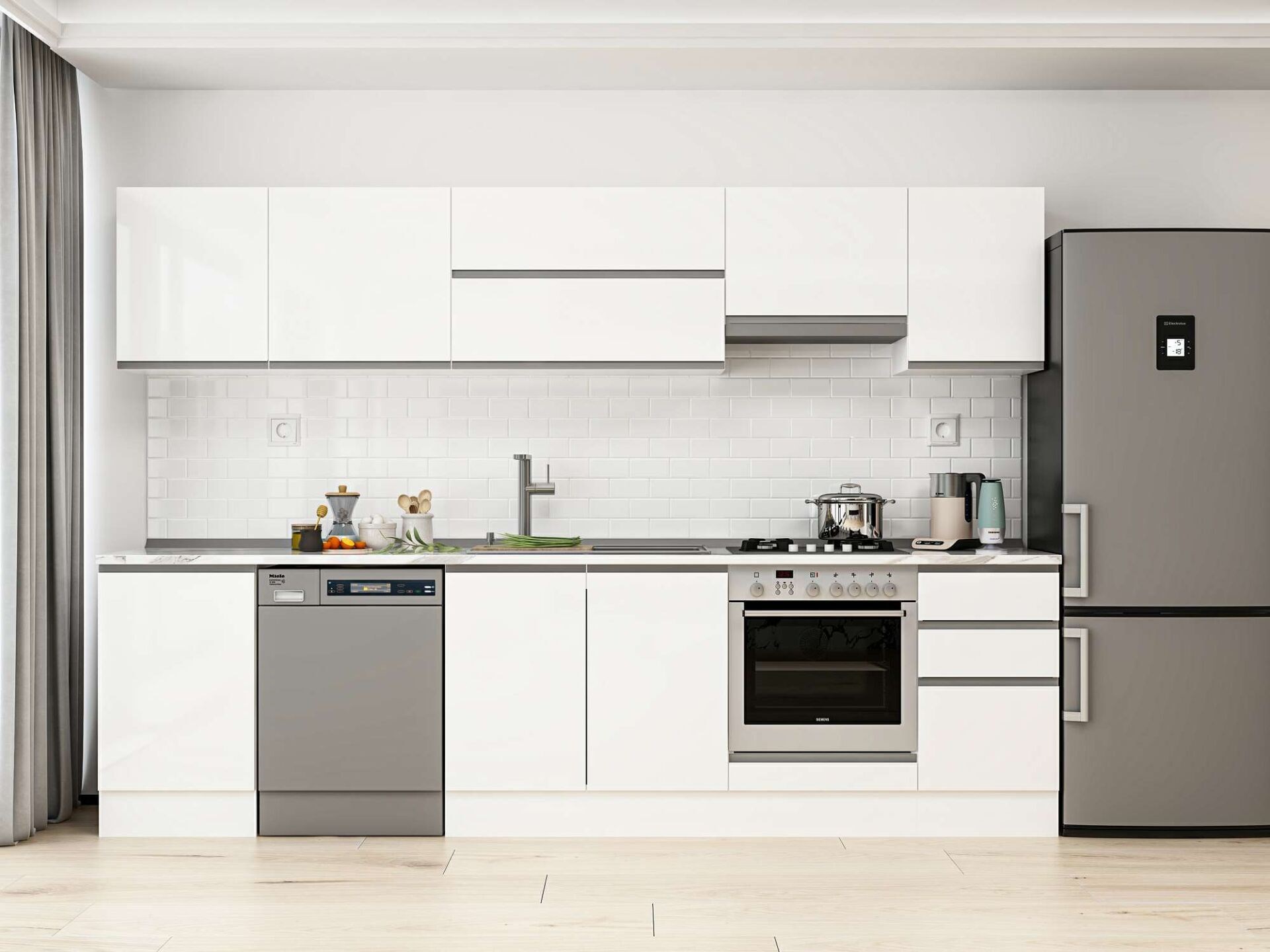 Alvinka 295X210 Cm High Gloss Mutfak Dolabı M-E80S50S45-1