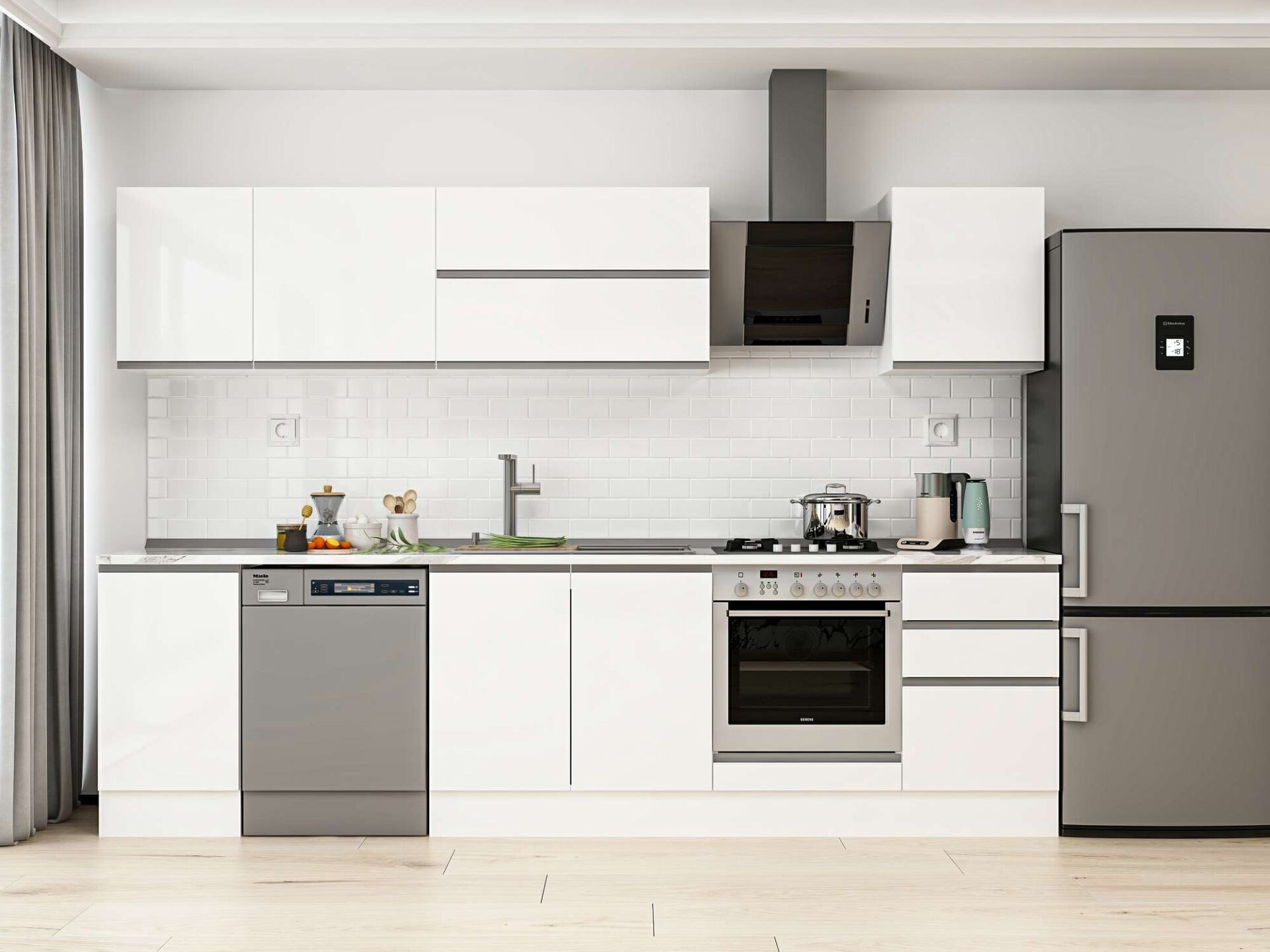 Alvinka 295X210 Cm High Gloss Mutfak Dolabı M-E80S45S50-2