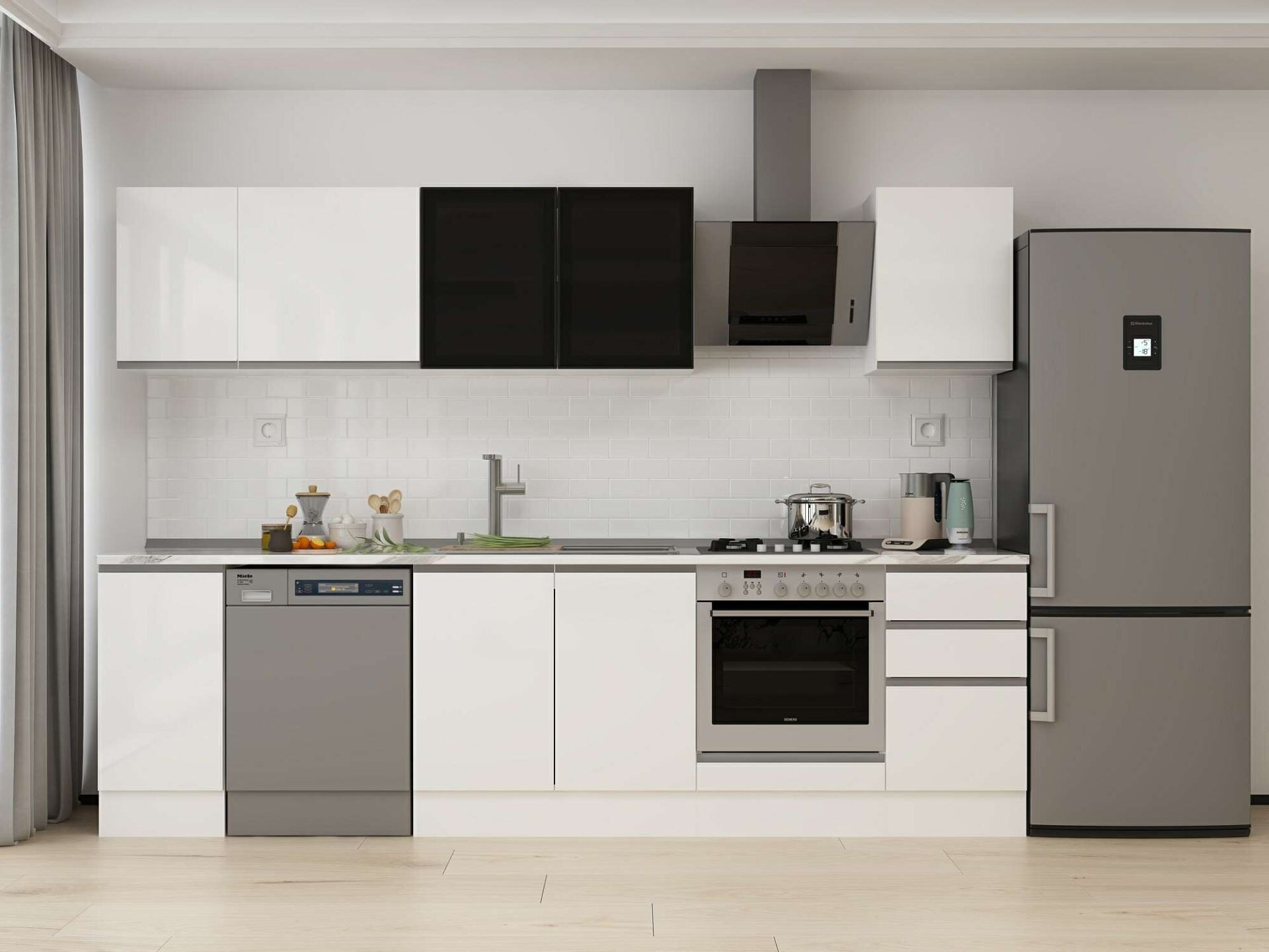 Alvinka 295X210 Cm High Gloss Mutfak Dolabı M-E90S40S45-3